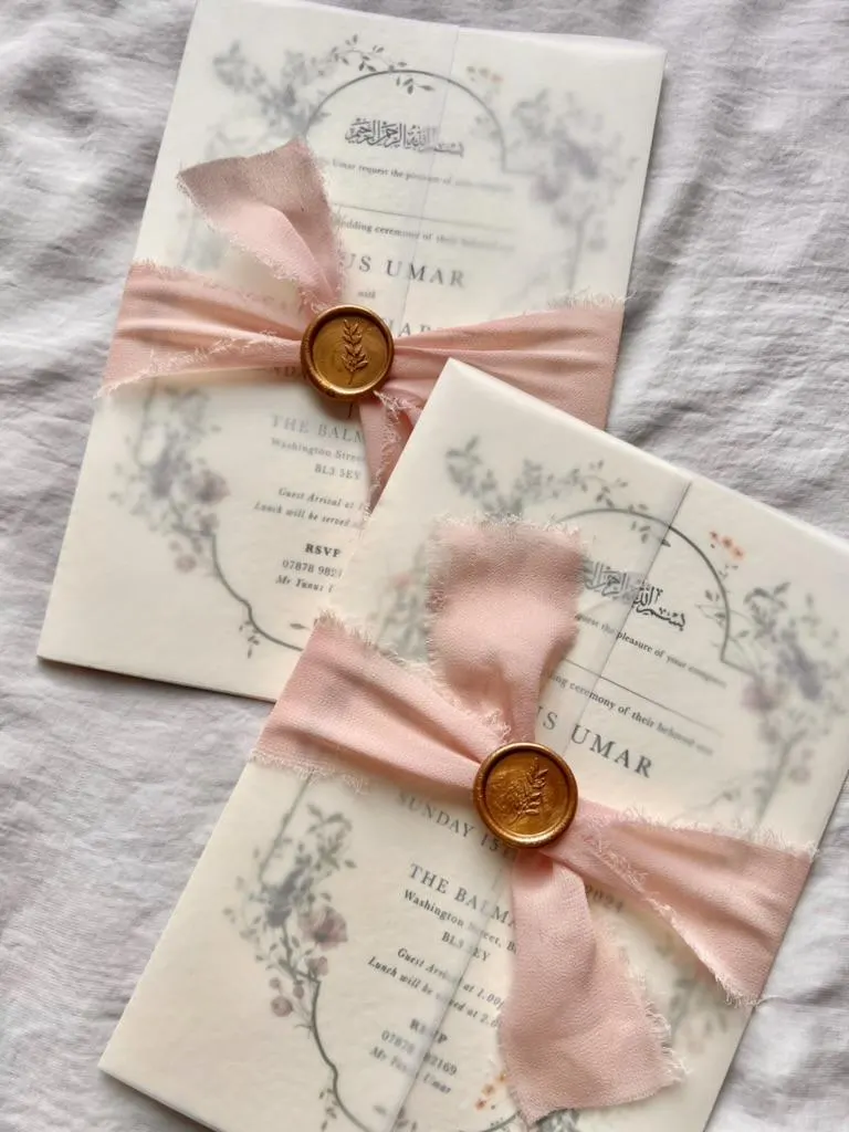 Floral Nikkah Invitation, Arabic Muslim Wedding Invite, Islamic Wedding Invitations, Baraat Invites, Walima Invitations - image 4