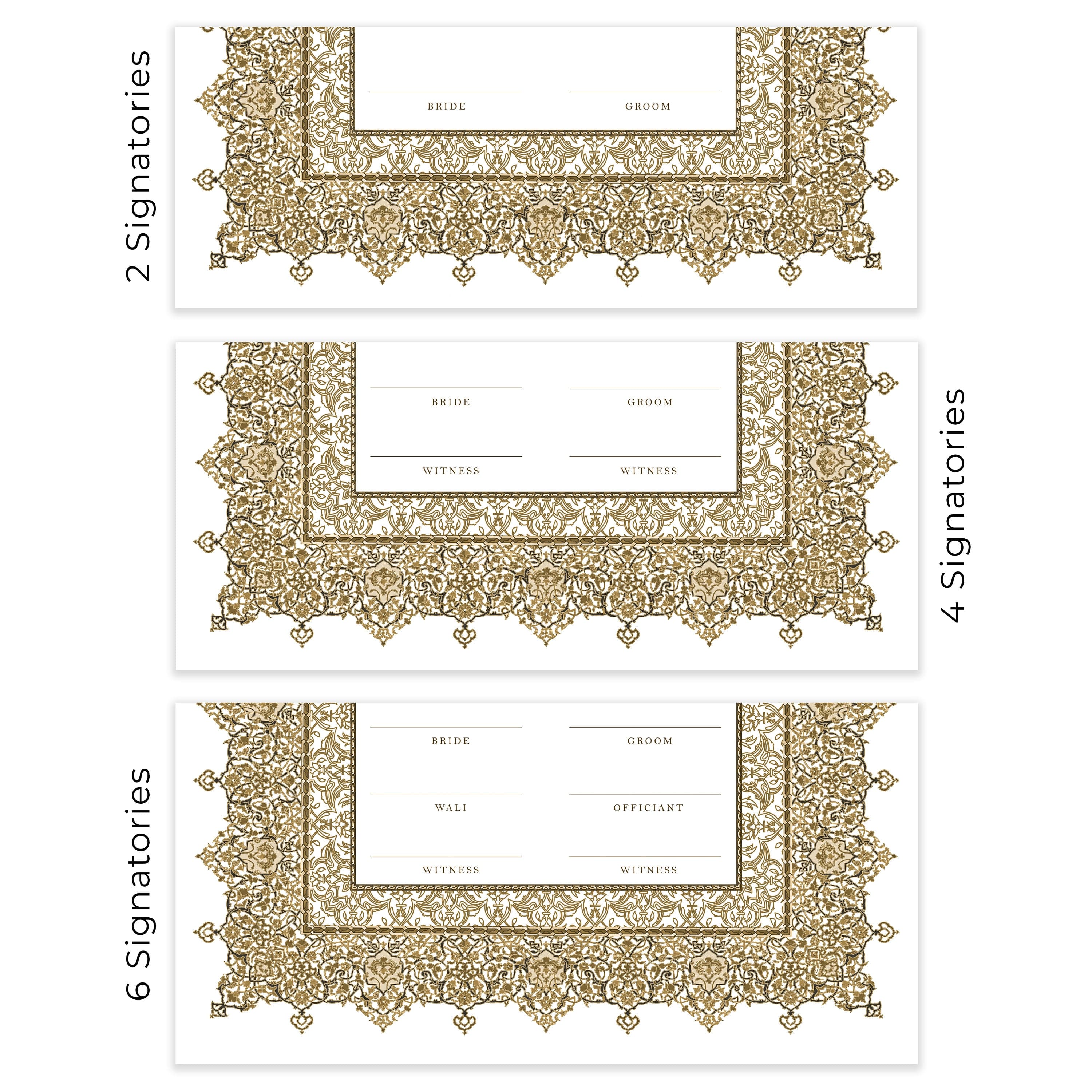 Luxury Nikkah Certificate, Premium A4 Islamic Wedding Contract, Nikkah Nama, Muslim Marriage Certificate, Personalised Names, Quran Verse