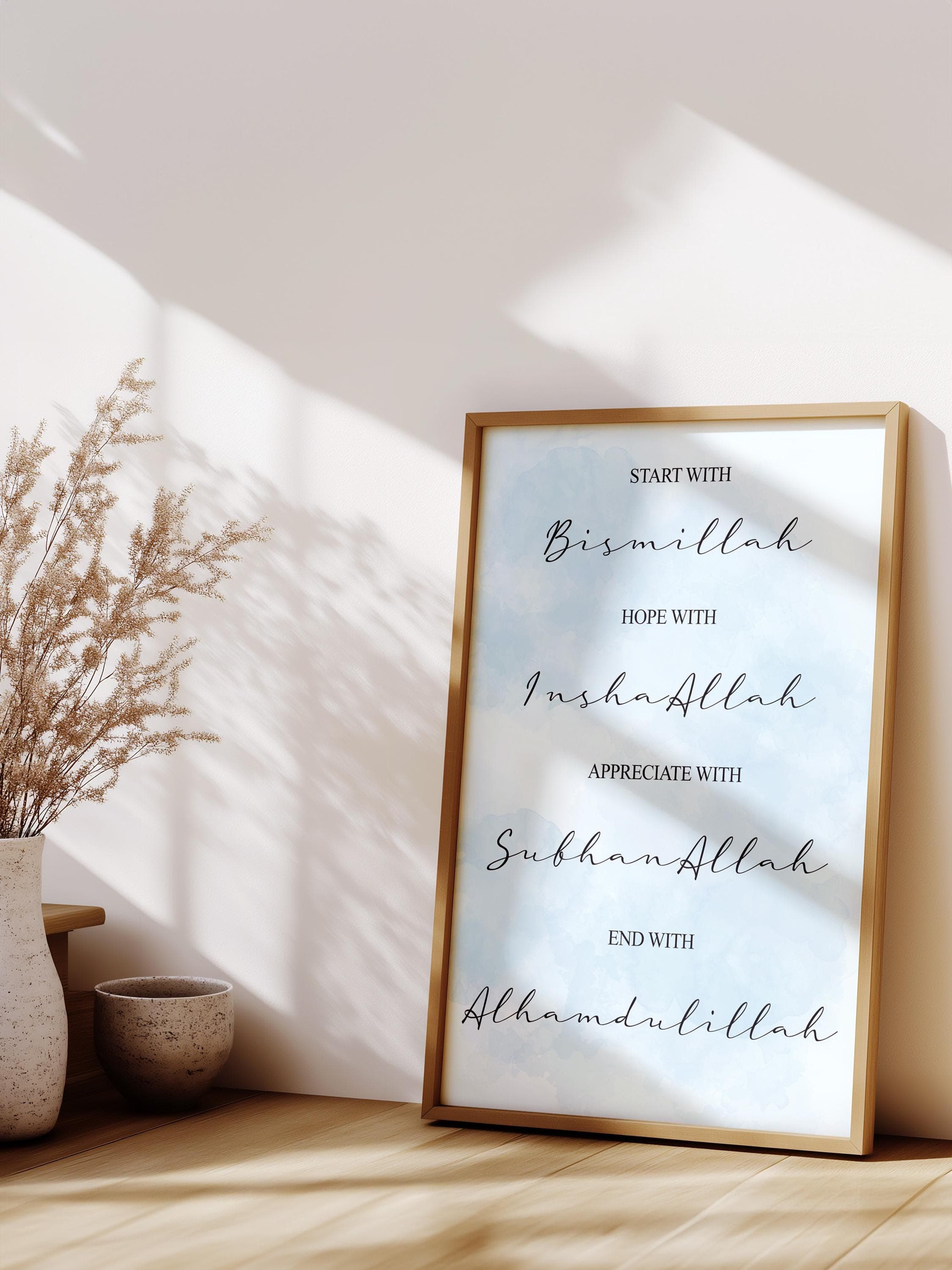 Arabic Calligraphy Wall Art, Custom Quranic Ayah Print, Islamic Home Decor, Protection Dua, Unique Muslim Gift, Bismillah Print