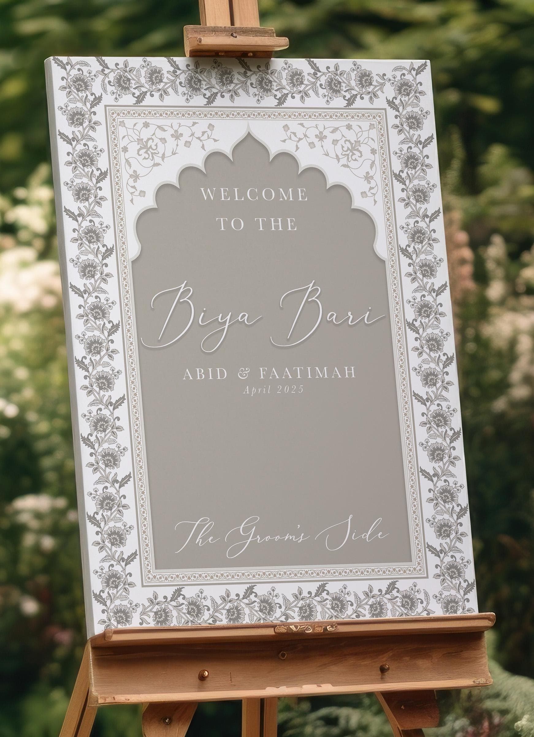 Personalised Biya Bari Welcome Sign, Modern Biya Bari Ceremony Sign, Wedding Decor, Wedding House Custom Signage, Welcome Sign, A3, A2, A1