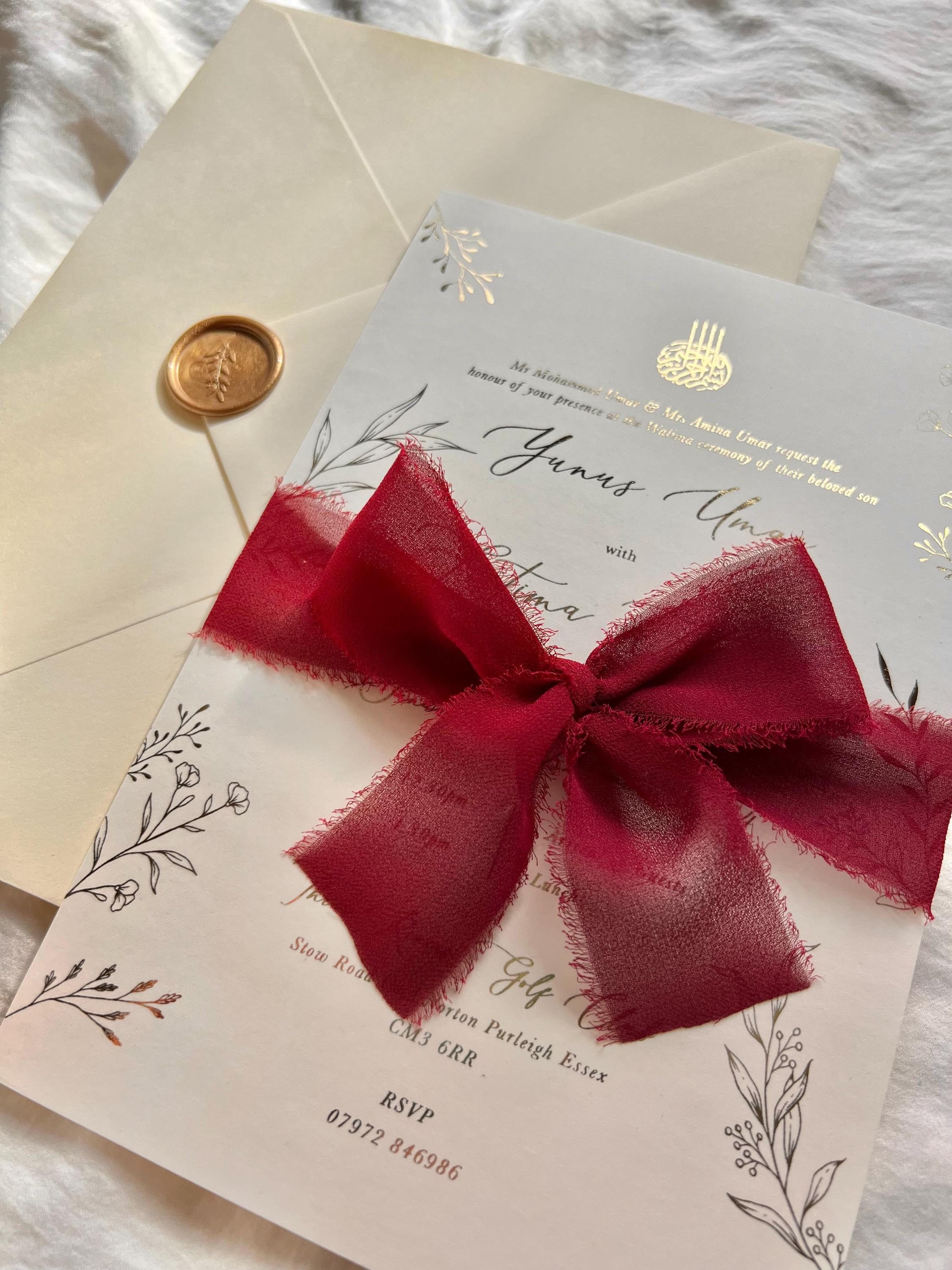 Gold Foil Nikkah Wedding Invitation: Arabic Muslim Invite