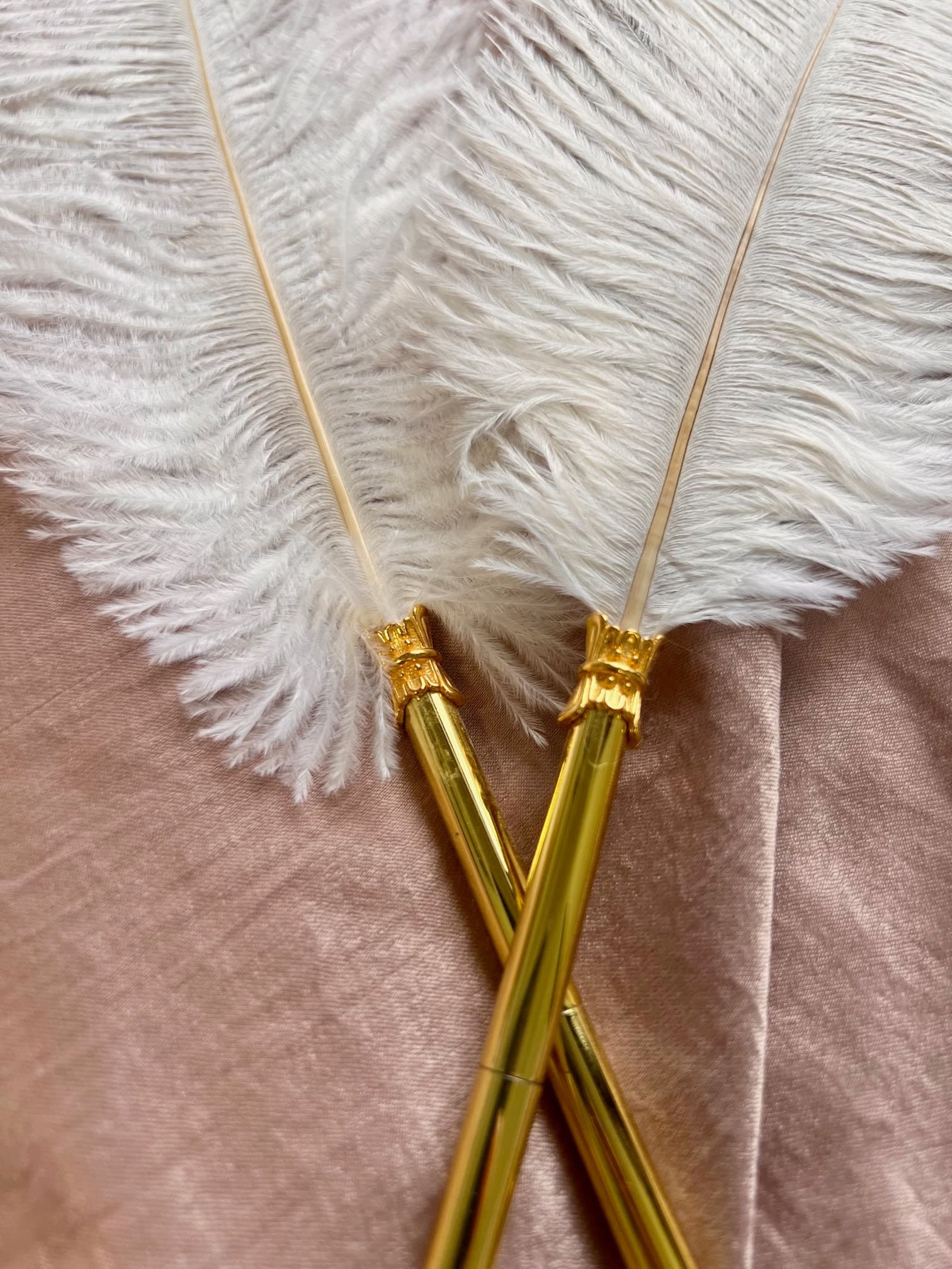 Custom Feather Pen, Refillable Ballpoint Feather Pen, Feather Pen Wedding,Peacock Feather Pen
