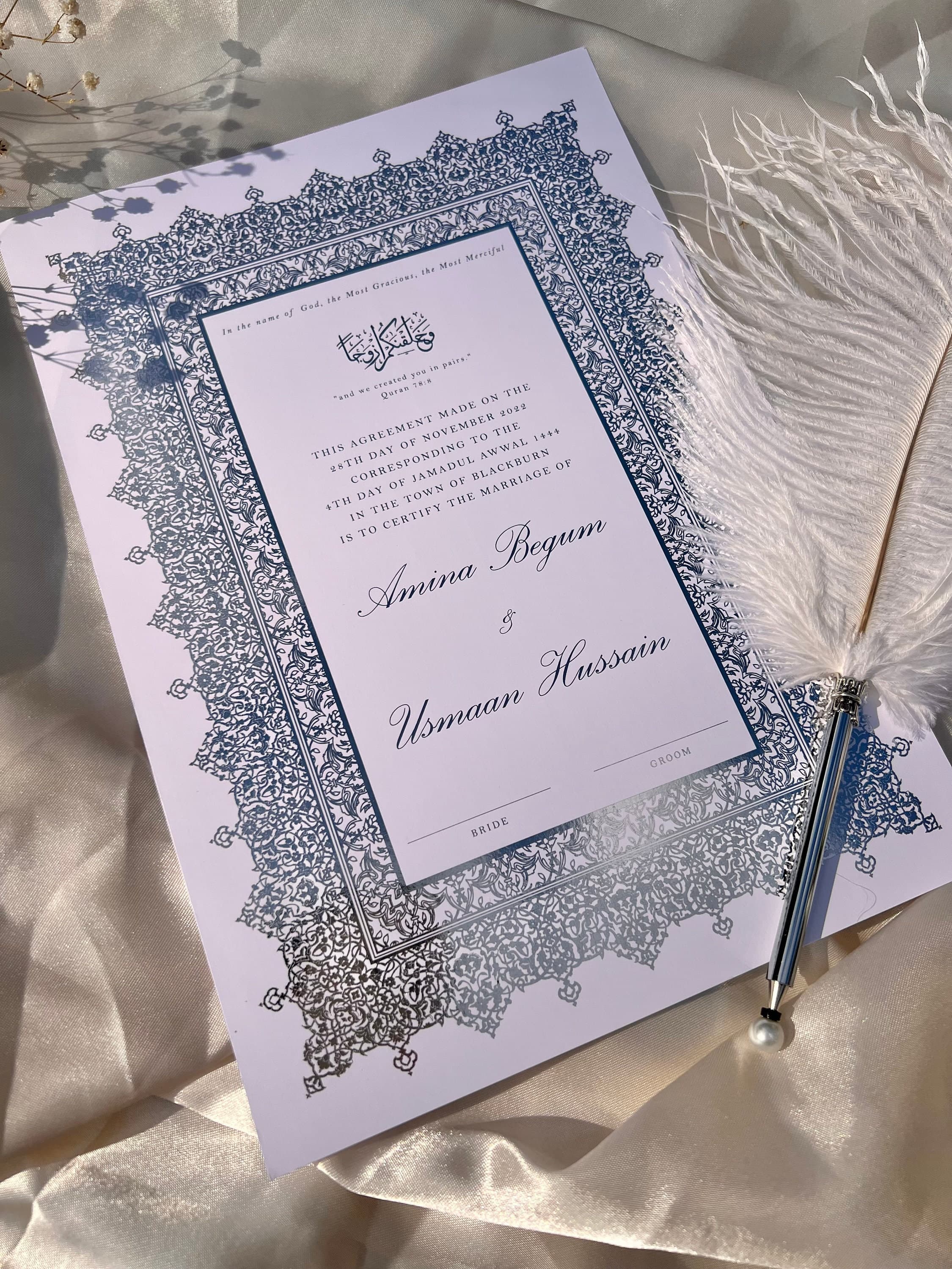 Luxury Nikkah Certificate