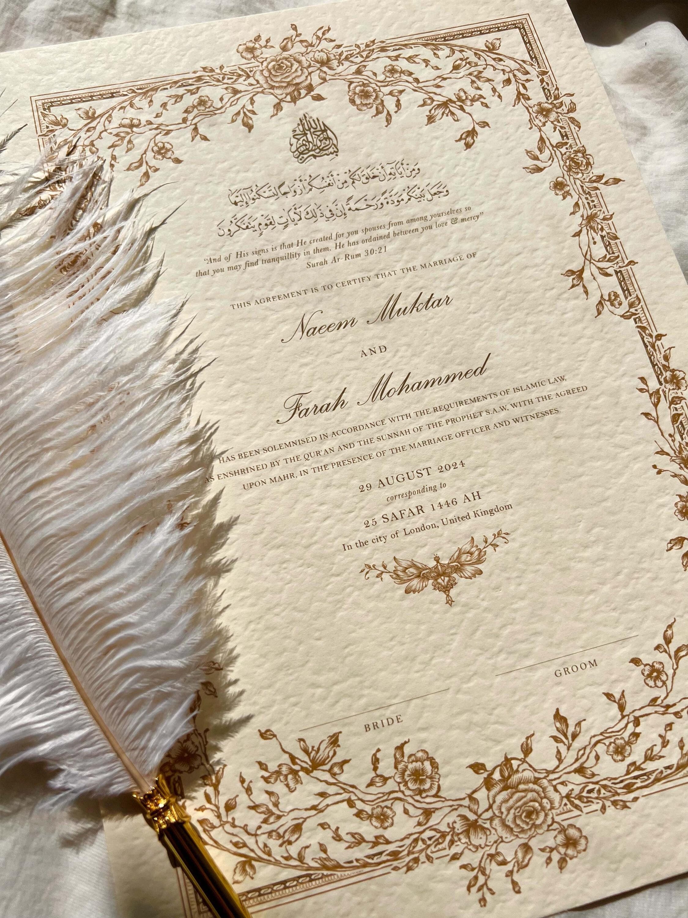 Muslim wedding favours, Muslim wedding Favours, Muslim wedding invitation, Islamic invite, Katb kitab invitation