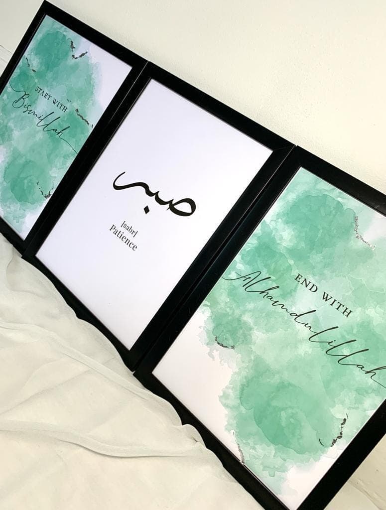 Arabic Calligraphy Wall Art, Dhikr Prints Set, Islamic Home Decor Set, Set of 3 Prints, Unique Muslim Gift, Bismillah/Alhamdulillah Prints - image 4