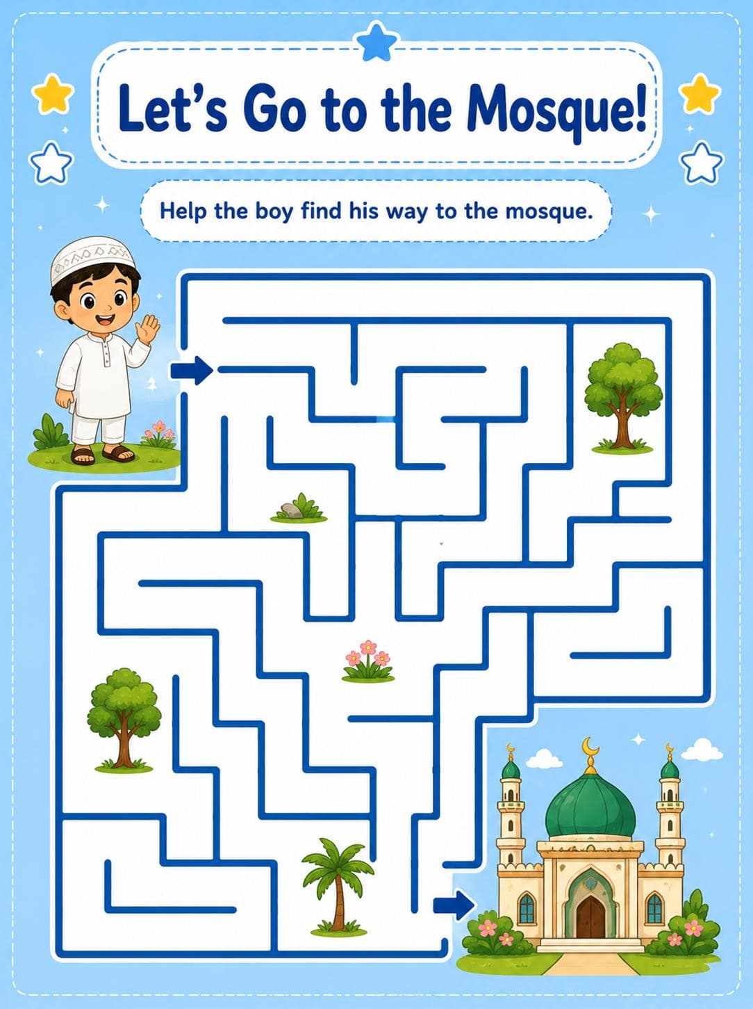 Islamic Activity Book for Kids Ages 3-6 | Coloring, Mazes, Tracing (Digital Download) - image 3