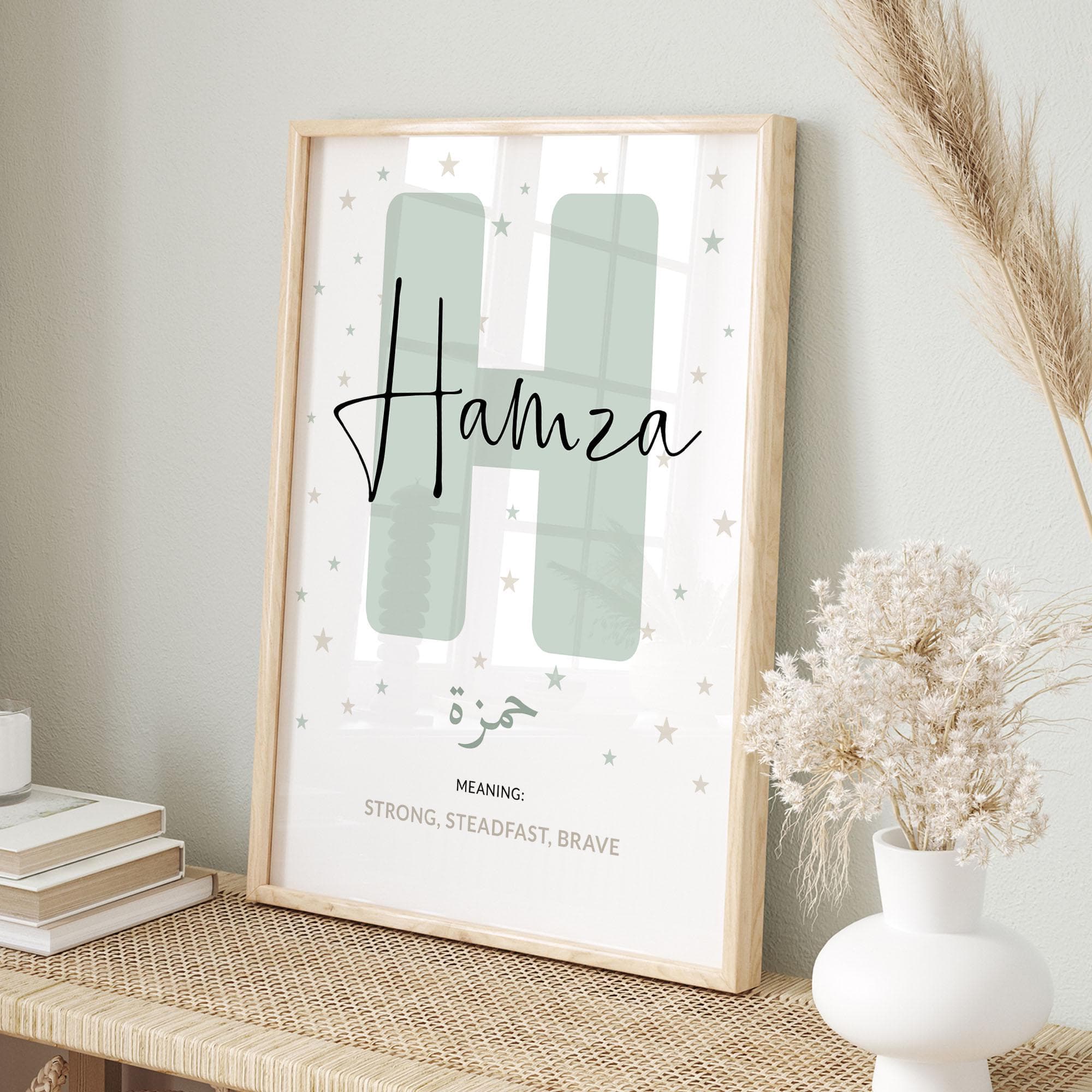 Personalised Islamic Wall Art for Children, Eid Gifts for Kids, Sage Green Muslim Nursery Posters, Ayatul Kursi Quran 4 Quls Print Kids Room - image 5