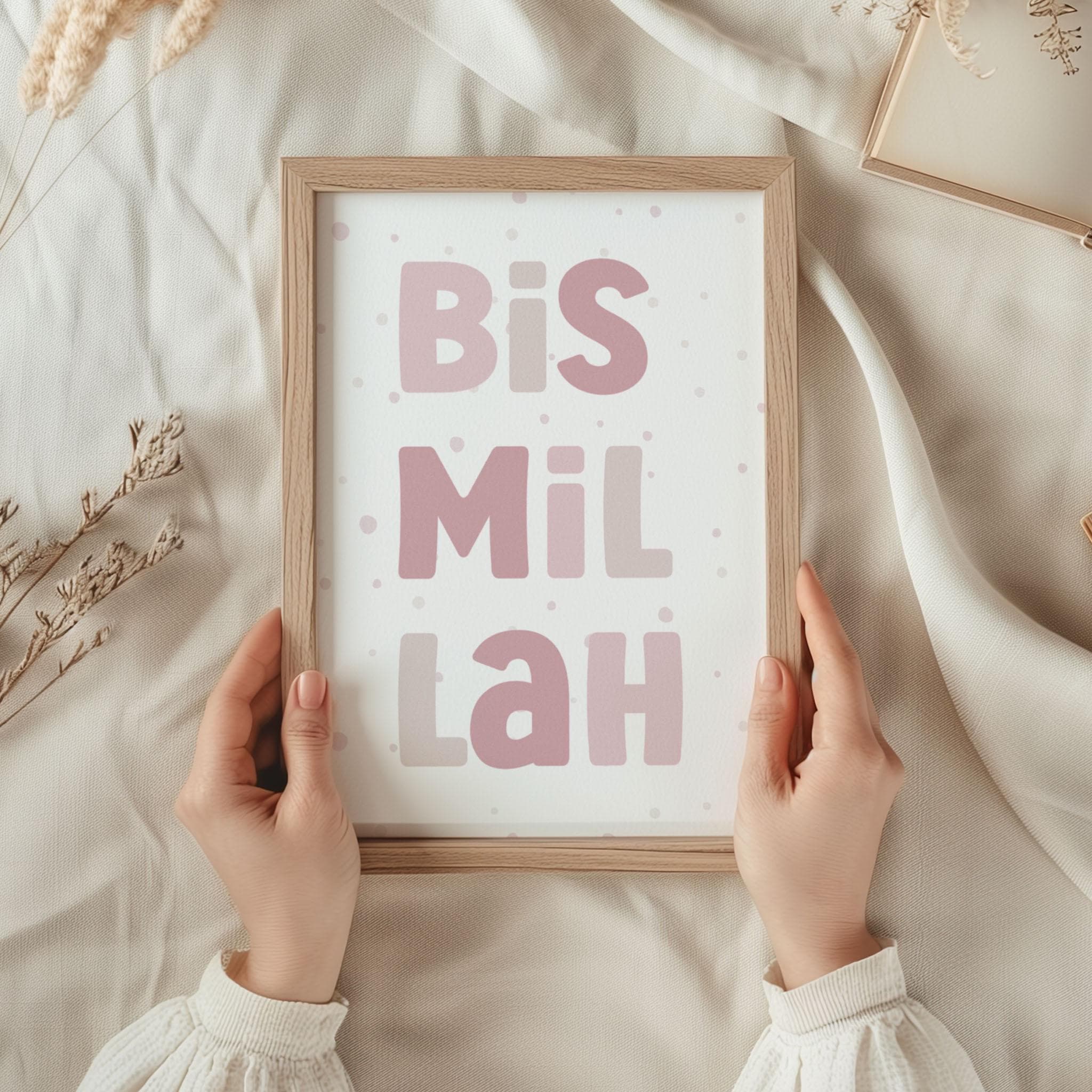 Set of 3 Islamic Wall Art Prints for Girls, Personalized Prints, Dusty Pink Nursery Décor, Custom Eid Gift for Muslim Kids, Dua Poster Child - image 4