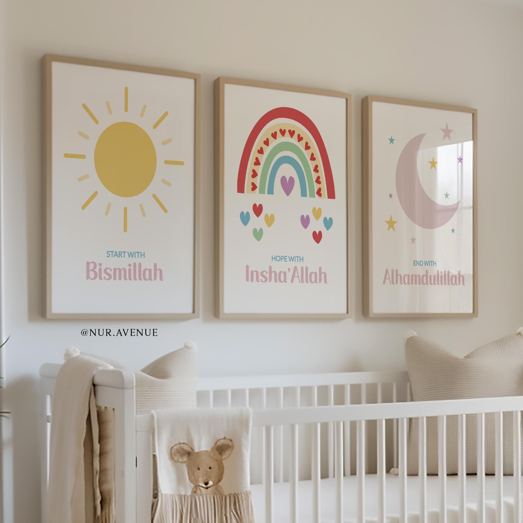 Islamic Wall Art for Children | Eid Gifts for Kids | Colorful Muslim Nursery Posters - image 4