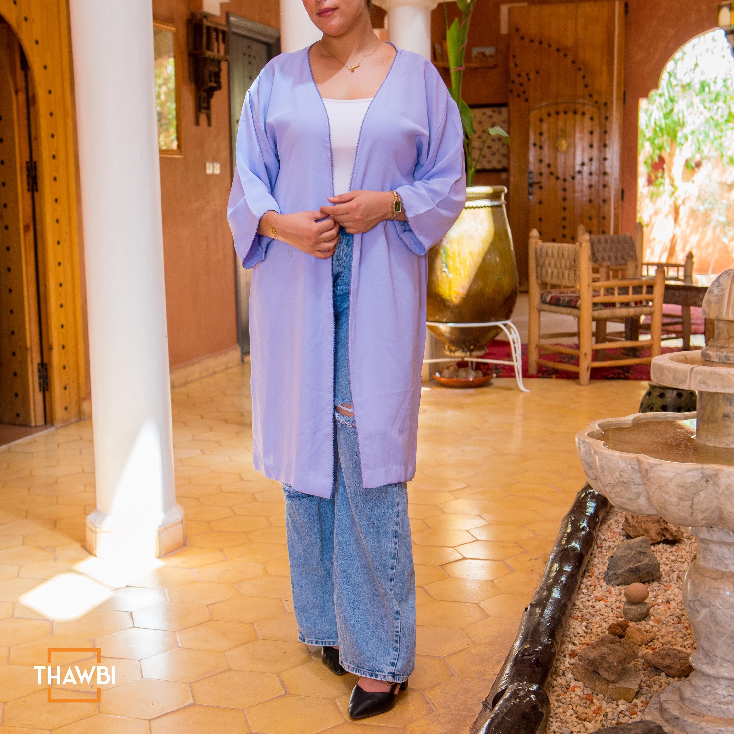 Elegant Lilac Kimono Cover-Up: Lightweight Modest Fashion - image 5