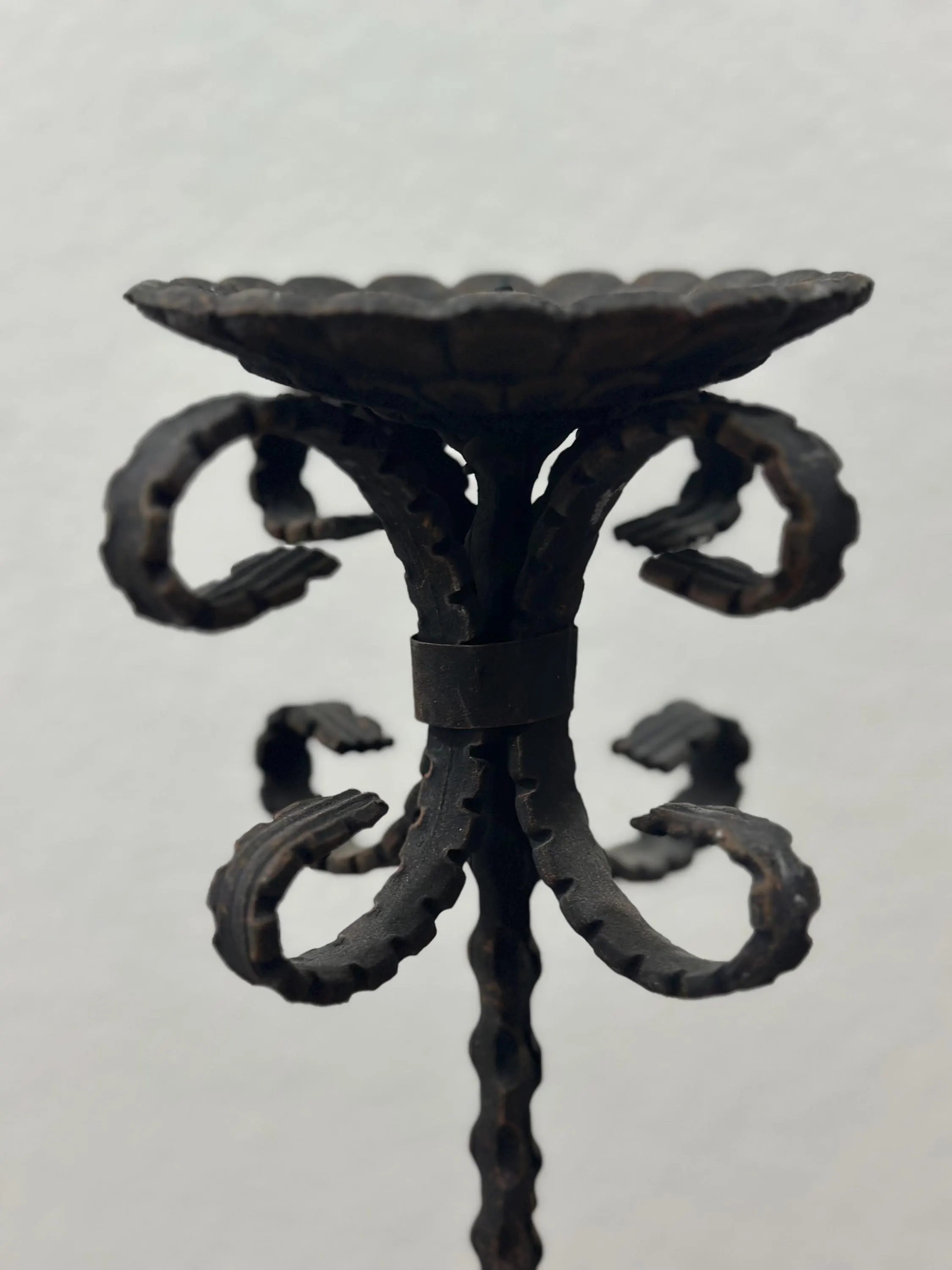 Gothic Black Wrought Iron Floor Pillar Candle Holder 28"T - image 4