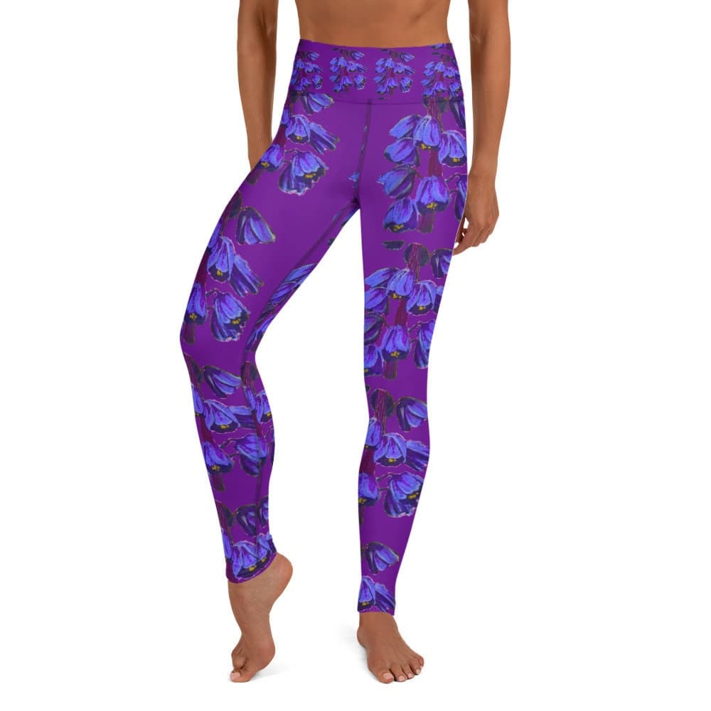 Purple Floral Yoga Leggings,high waist leggings,fitness leggings,activewear,plus size,colorful leggings,spandex leggings