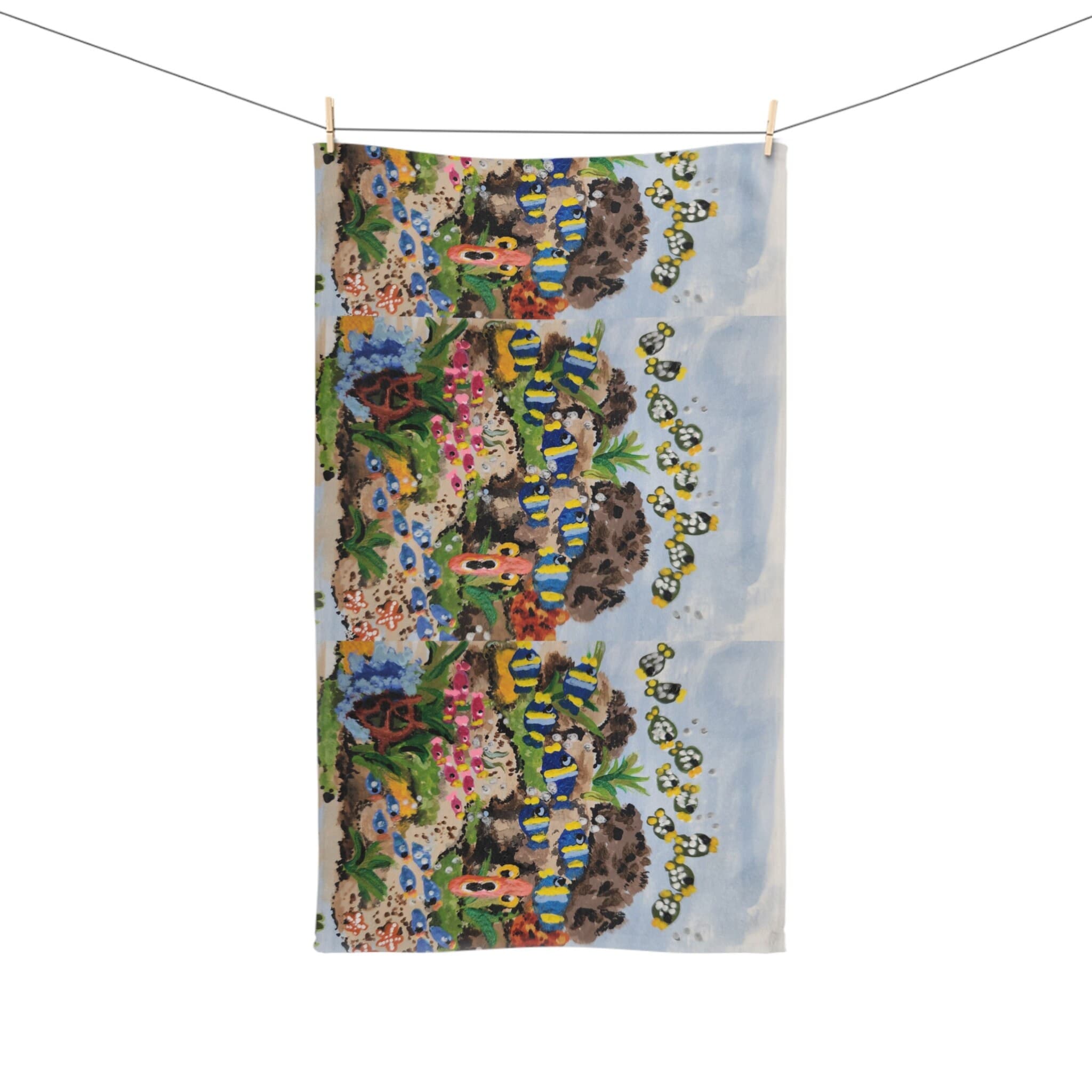 Under Water Ocean View Hand Towel, Decorative Coastal Hand Towel, Spring Guest Towels - image 5