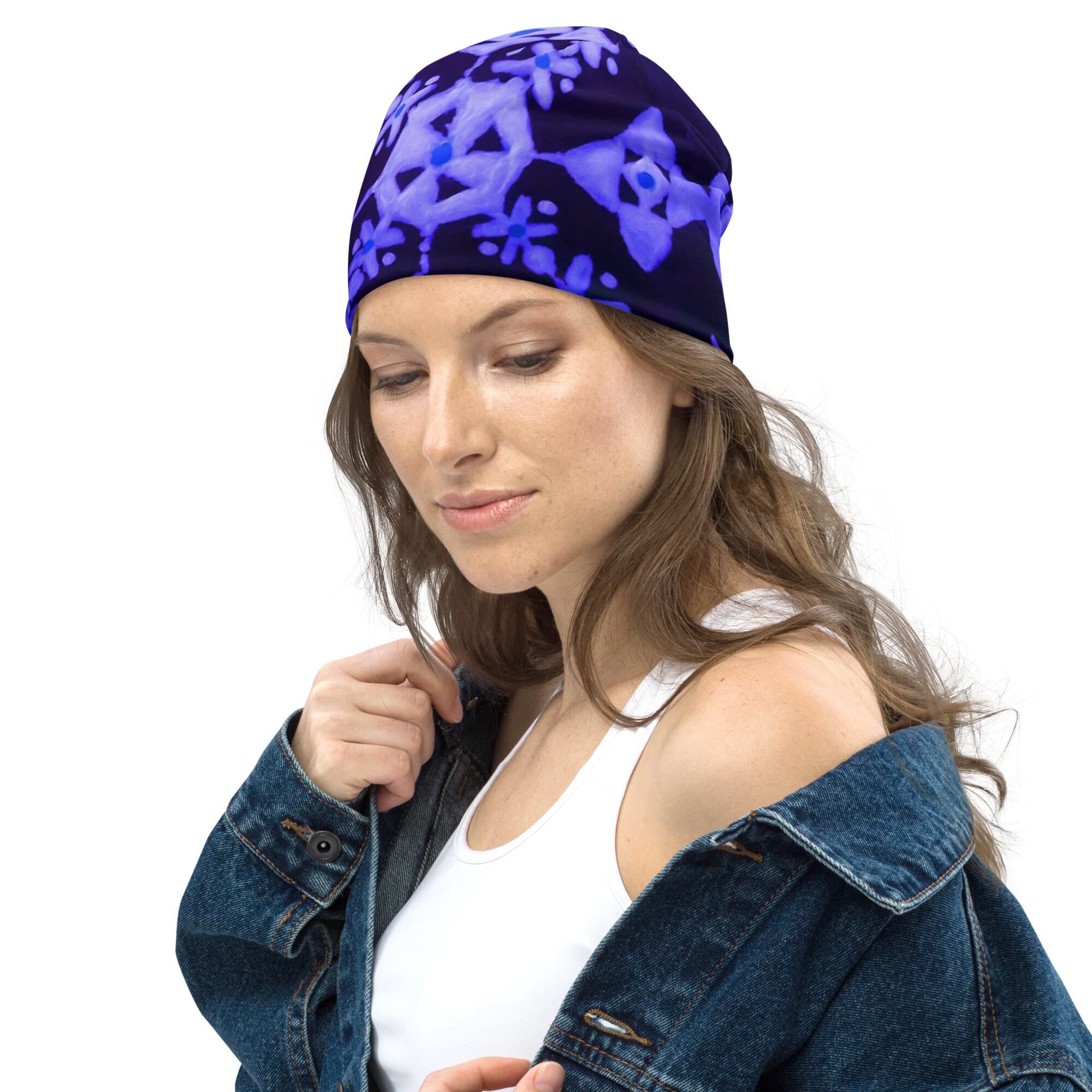 Winter Snowflake Beanie,running hat,cancer hat,chemo beanie,ski hat,soft beanie,unisex beanie,slouch hat