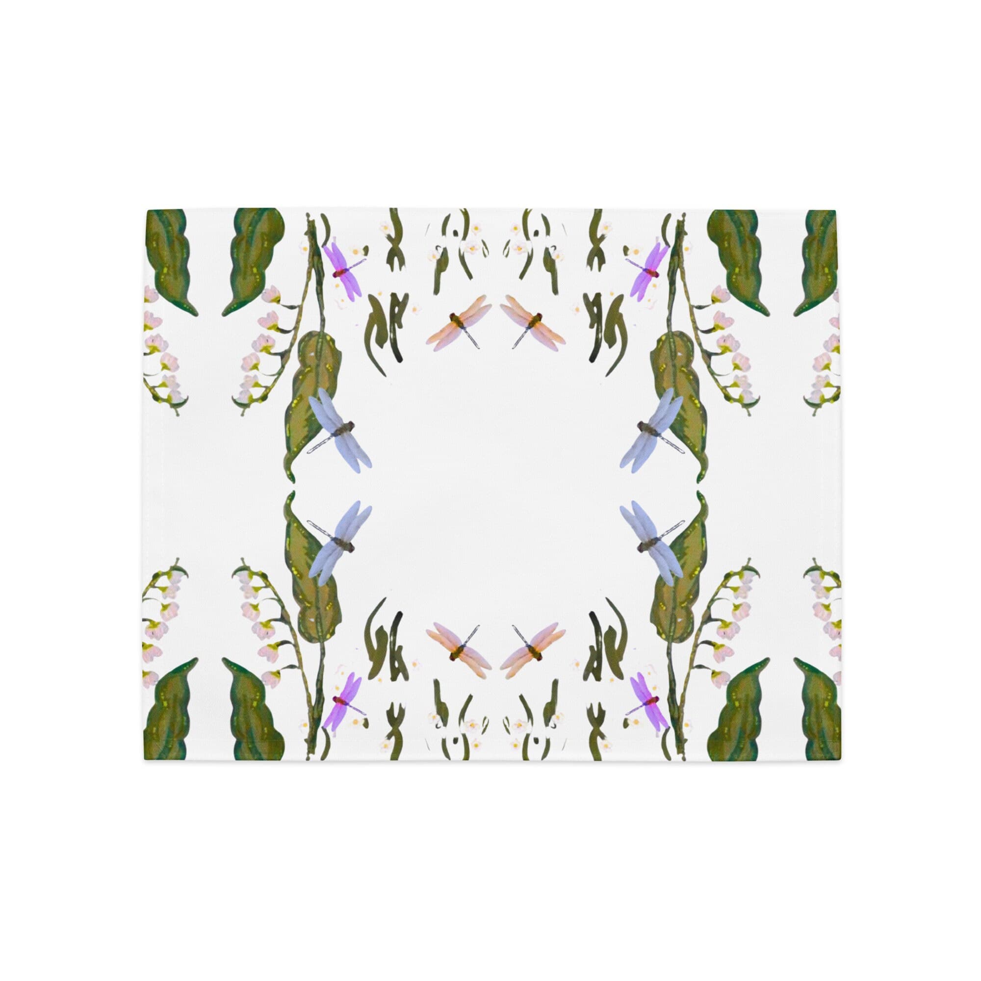 Botanical Dragonfly Placemat Set of 4, Spring Floral Wedding Placemats, Water Resistant Activity Placemats