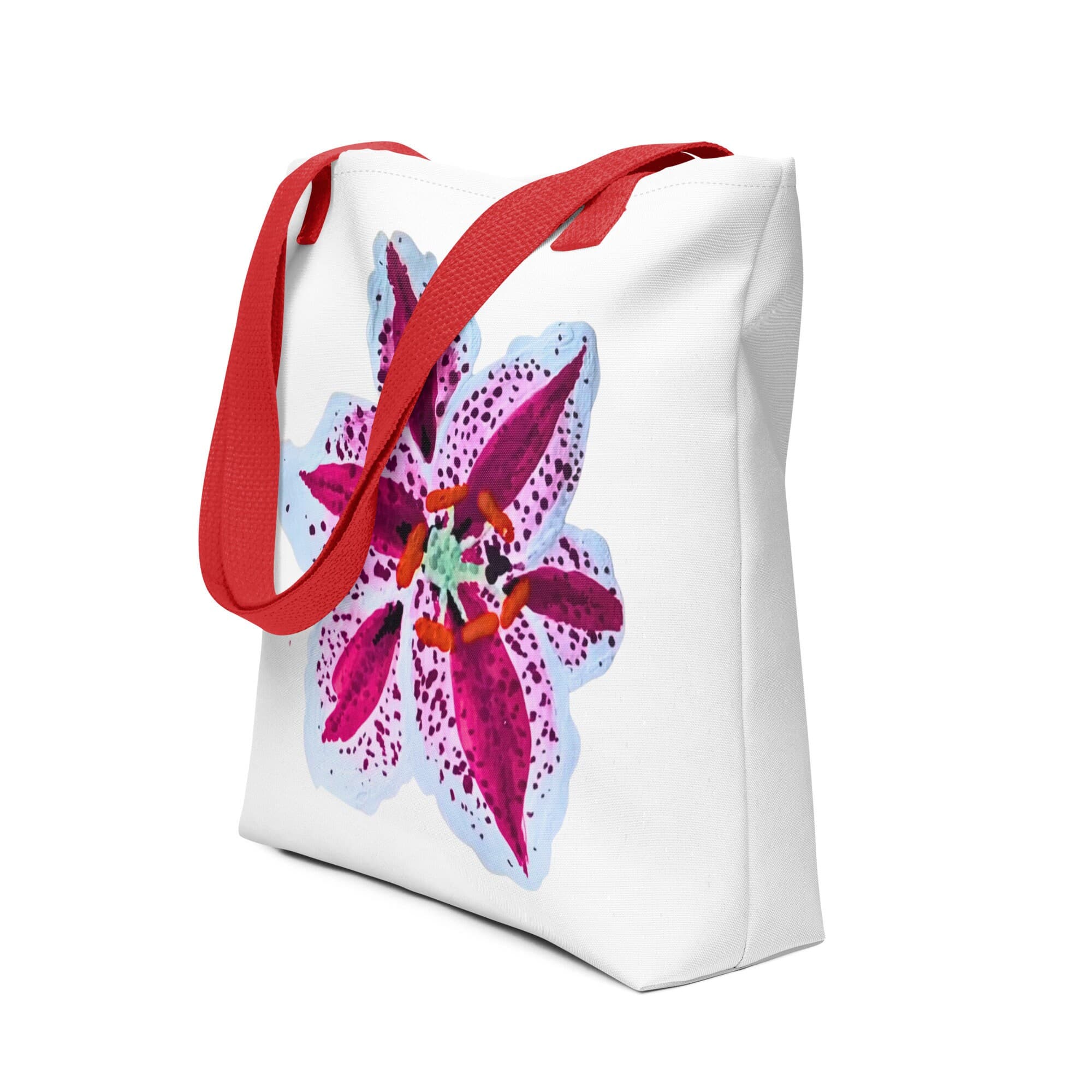 Tiger lily tote bag,beach tote bag,nurse tote bag,farmers market bag,wildflower tote bag,carry all,nature lovers tote bag,unique tote bag
