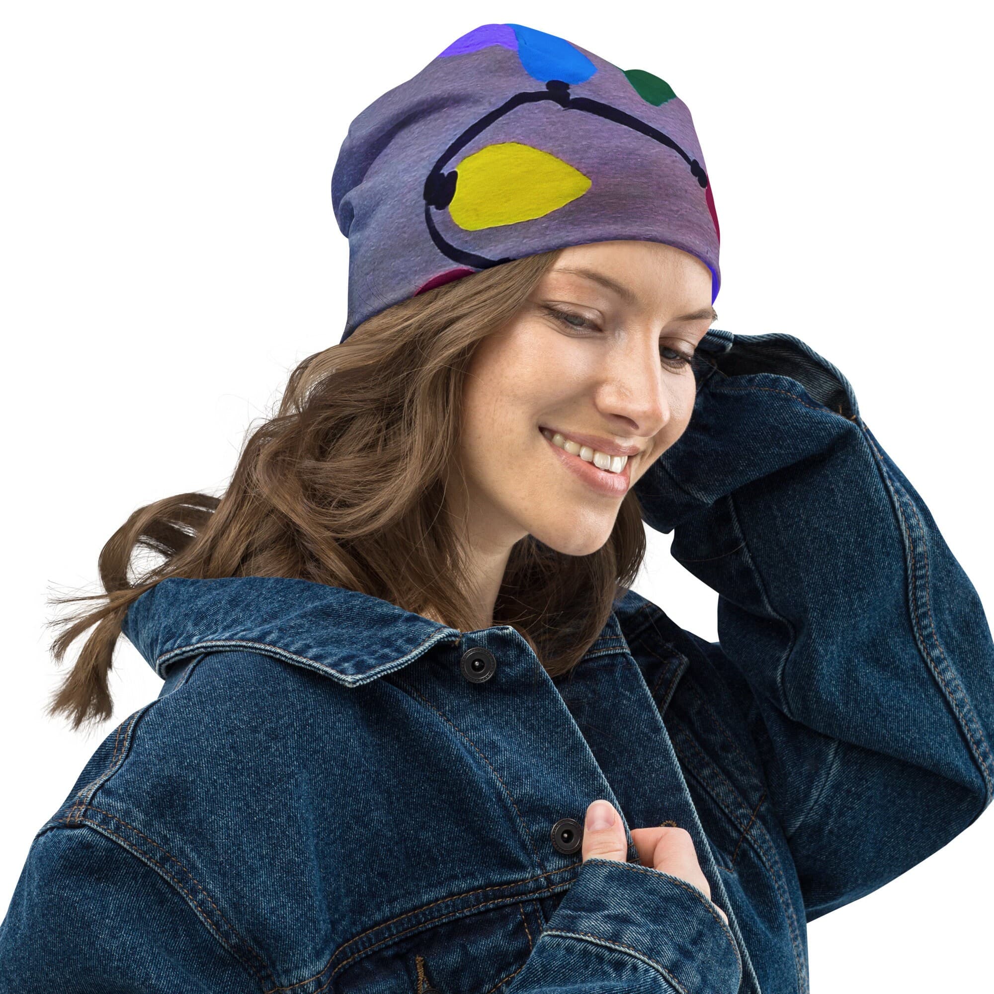Holiday Lights Beanie,beanie hat,slouch hat,ski hat,cancer hat,chemo beanie,running hat,skull cap,soft beanie,sorority hat