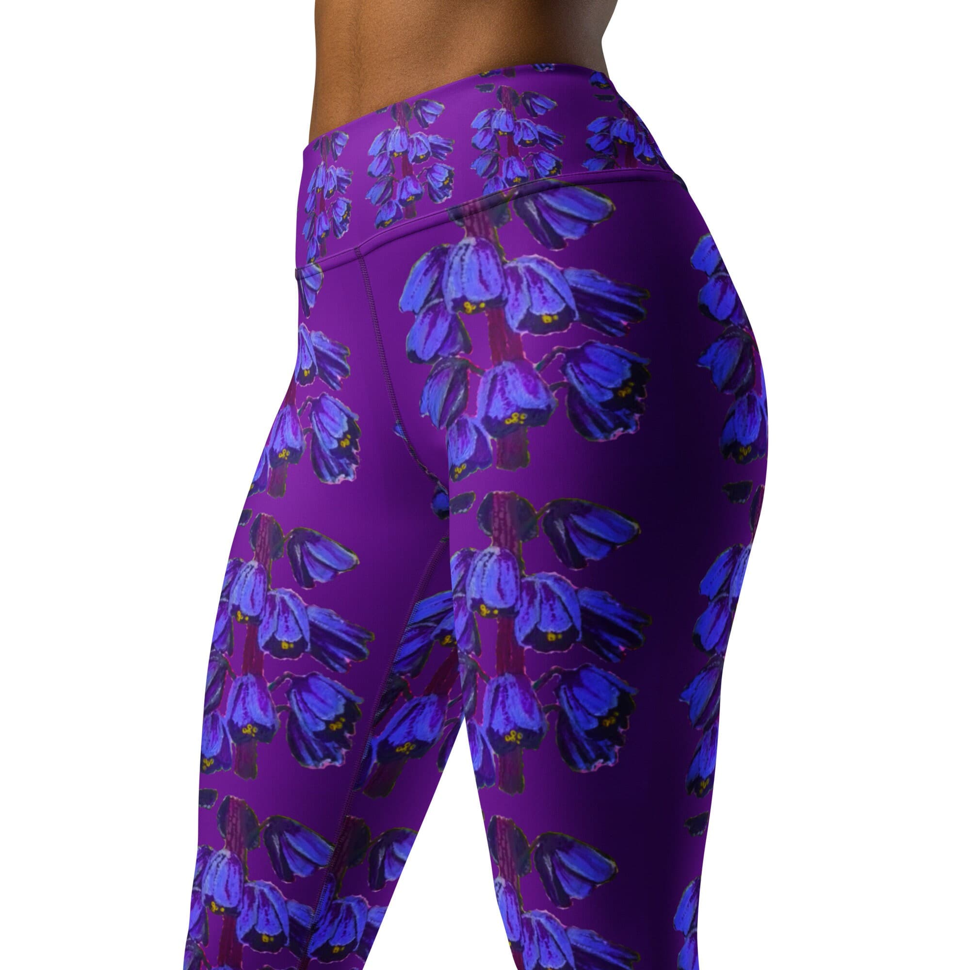 Purple Floral Yoga Leggings,high waist leggings,fitness leggings,activewear,plus size,colorful leggings,spandex leggings