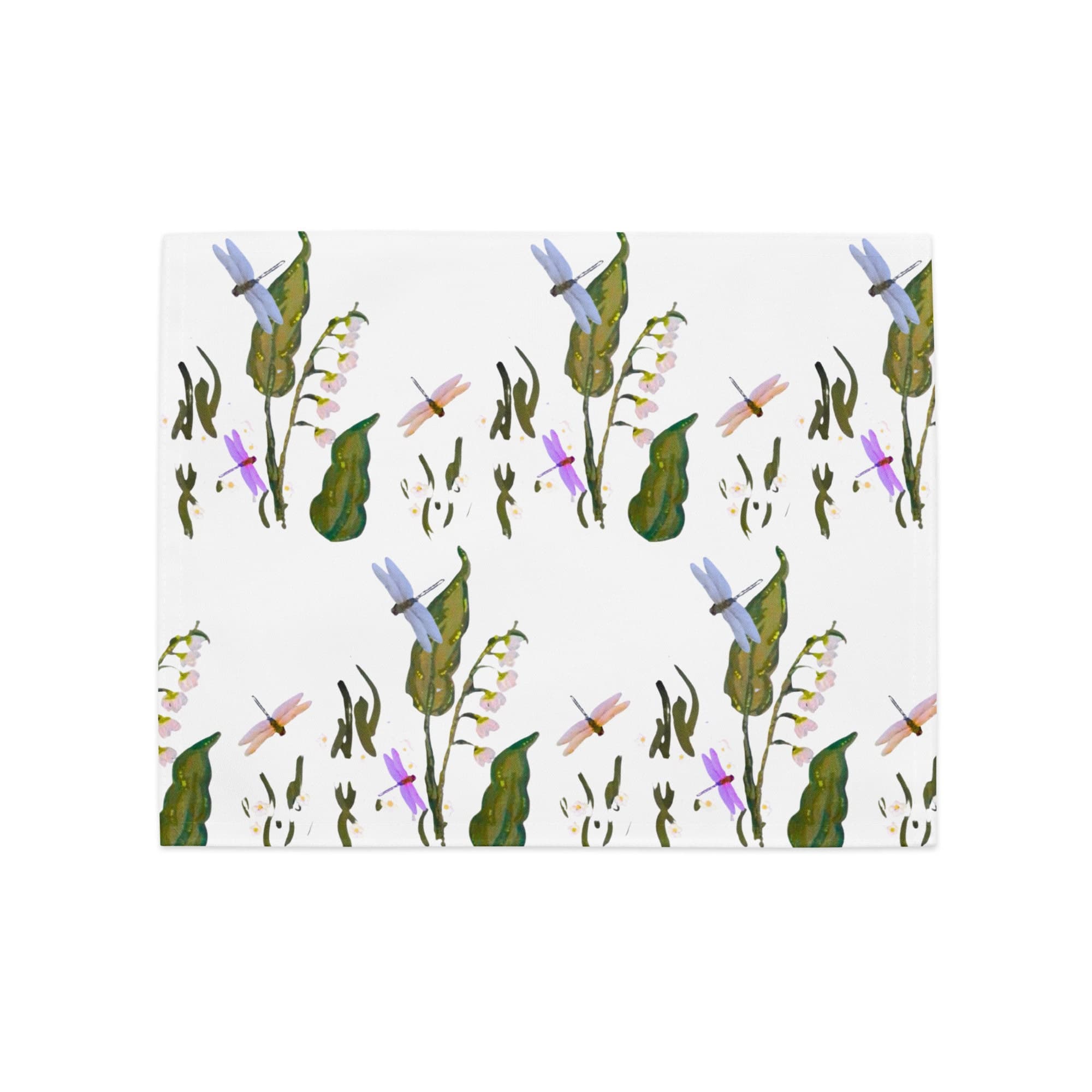 Botanical Dragonfly Placemat Set of 4, Spring Floral Wedding Placemats, Water Resistant Activity Placemats
