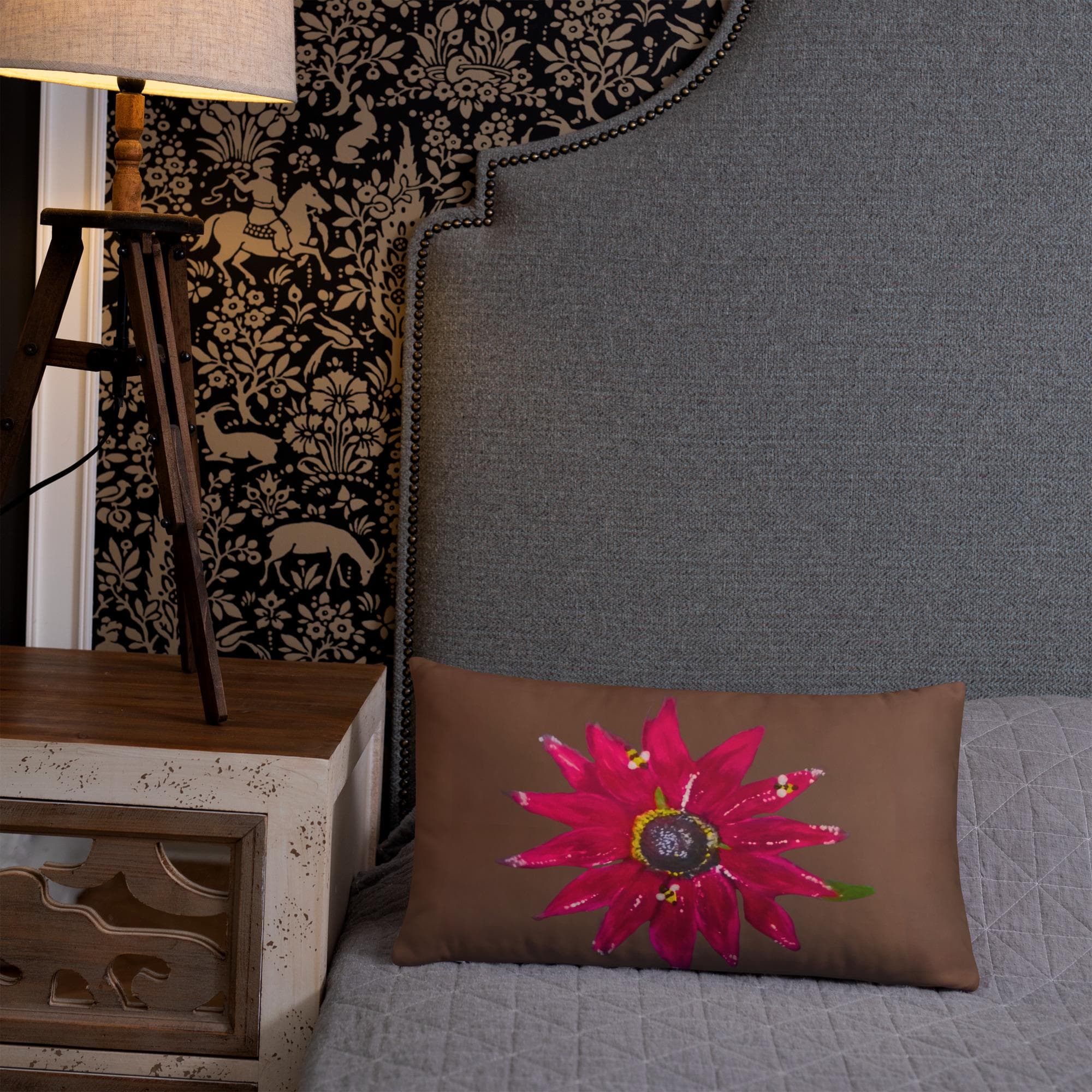 Rudabeckia Throw Pillow, Accent Pillow, Floral Lumbar Pillow