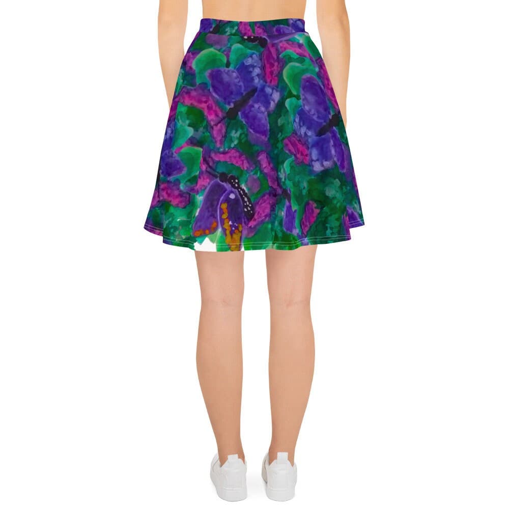 Colorful Butterfly Skirt,knee length skirt,elastic waist skirt,office skirt,floral skirt,plus size,flowy skirt,cute skirt