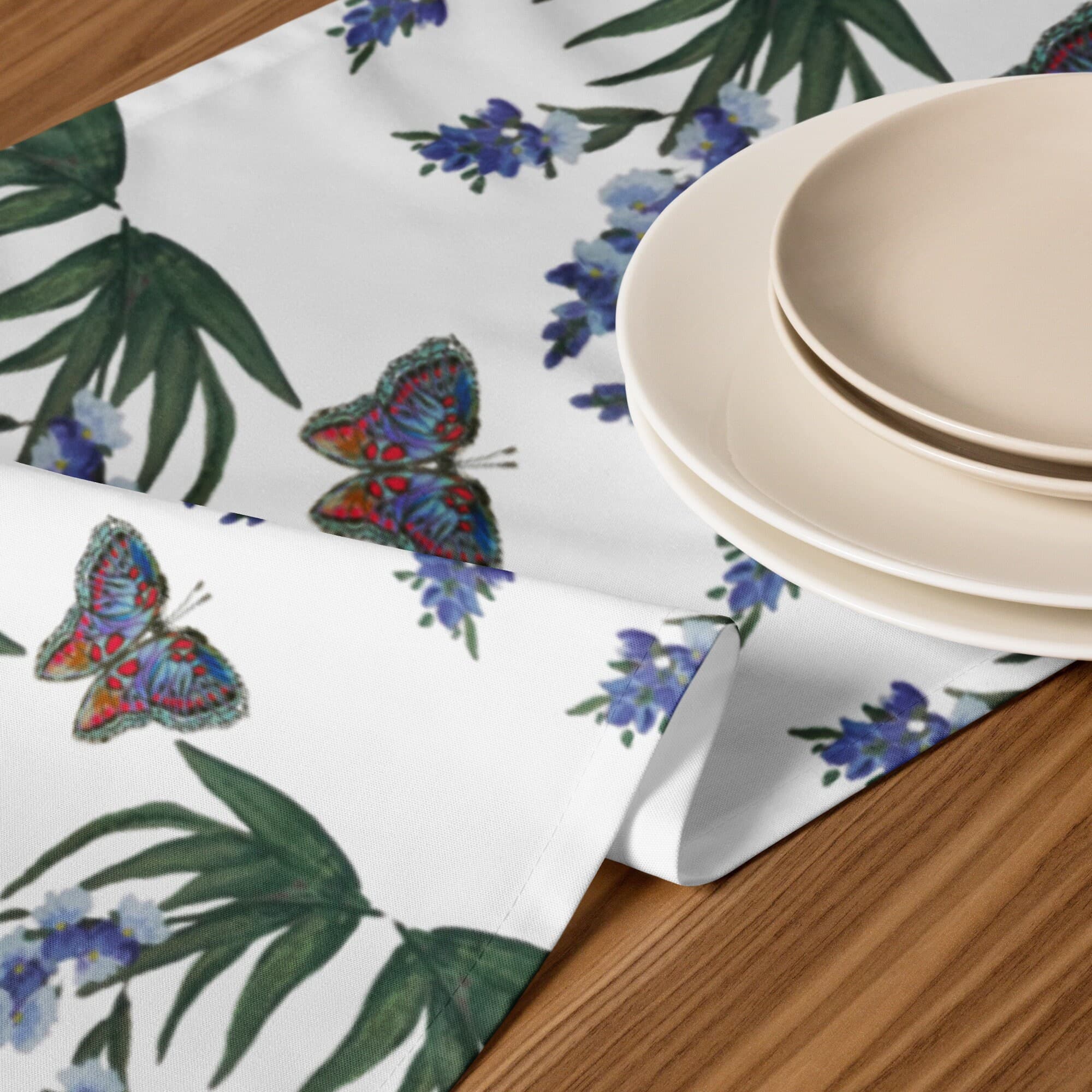 Monarch Wisteria Table Runner, Spring Floral Wedding Table Runner, Holiday Home Decor