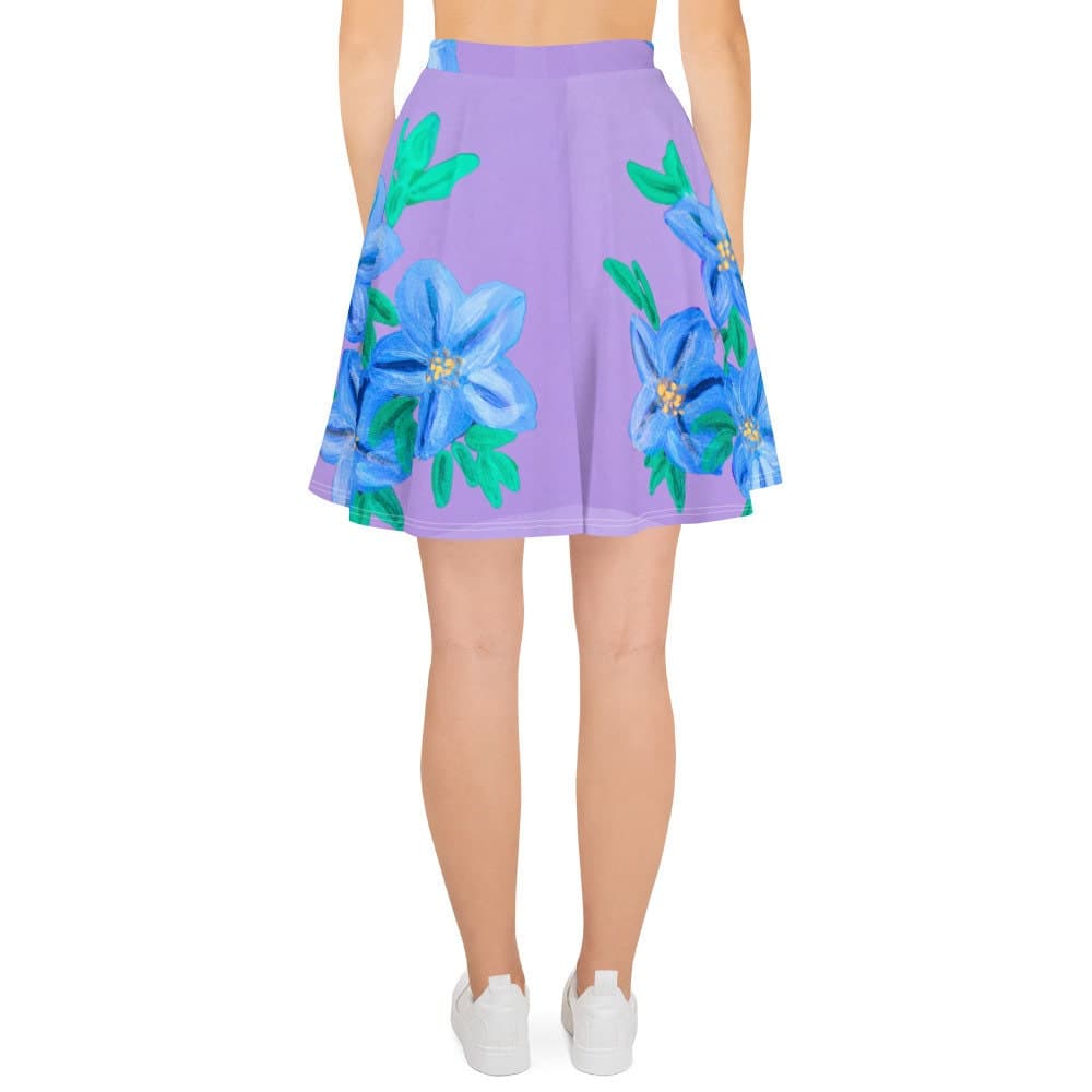 Purple Floral Skirt,ruffle skirt,elastic waist,flower skirt,gift for sisters,pleated skirt,office skirt,floral clothing