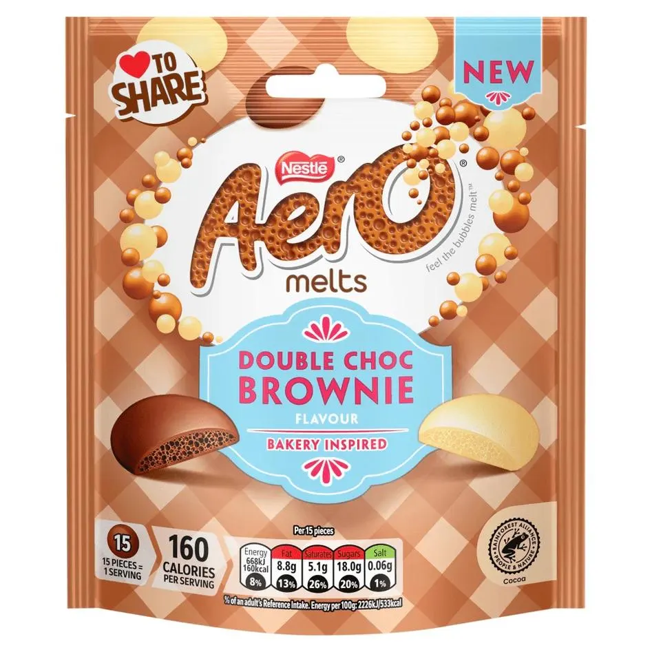 Aero Melts Double Chocolate Brownie 86g x 8