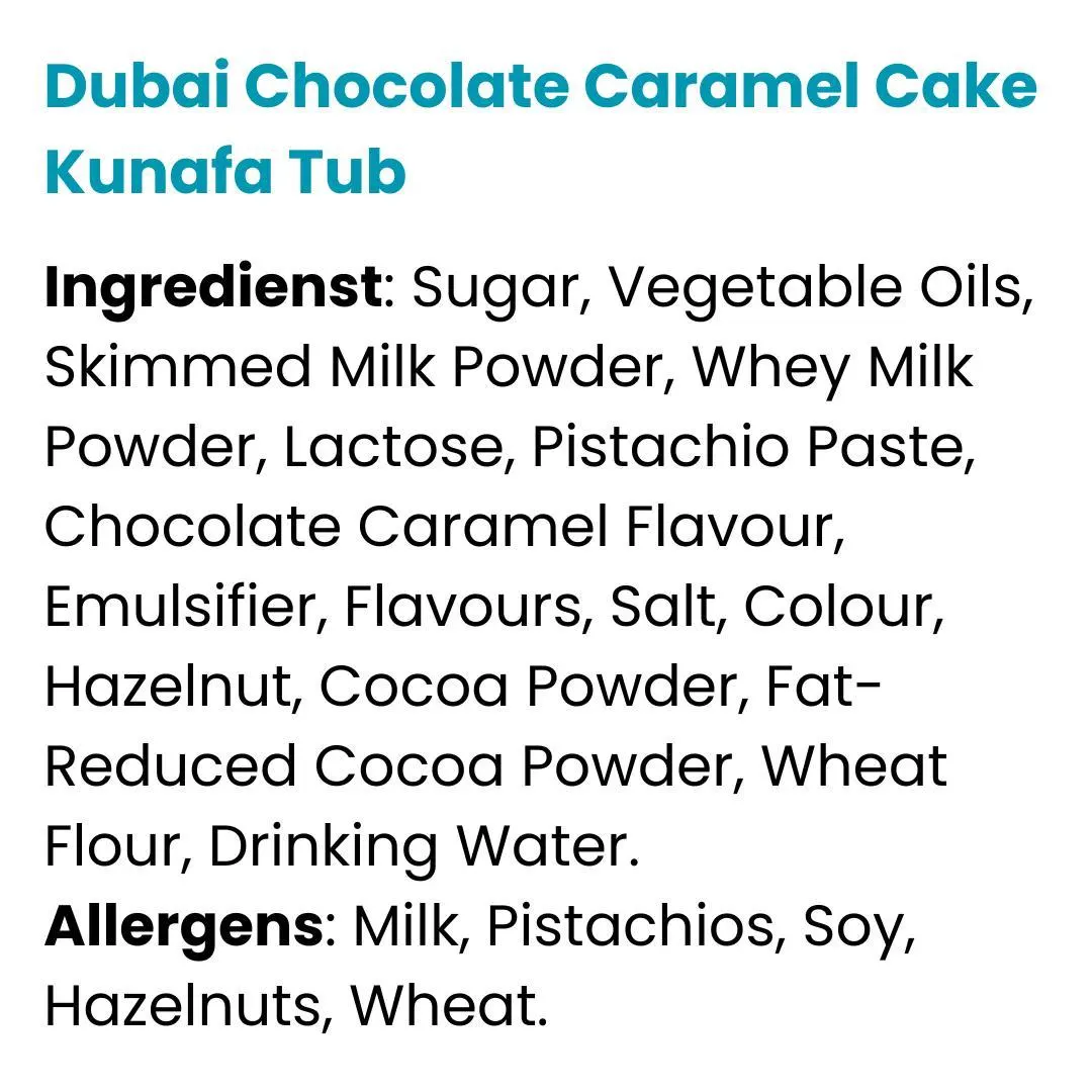 Dubai Chocolate Caramel Cake Kunafa Tub - image 4