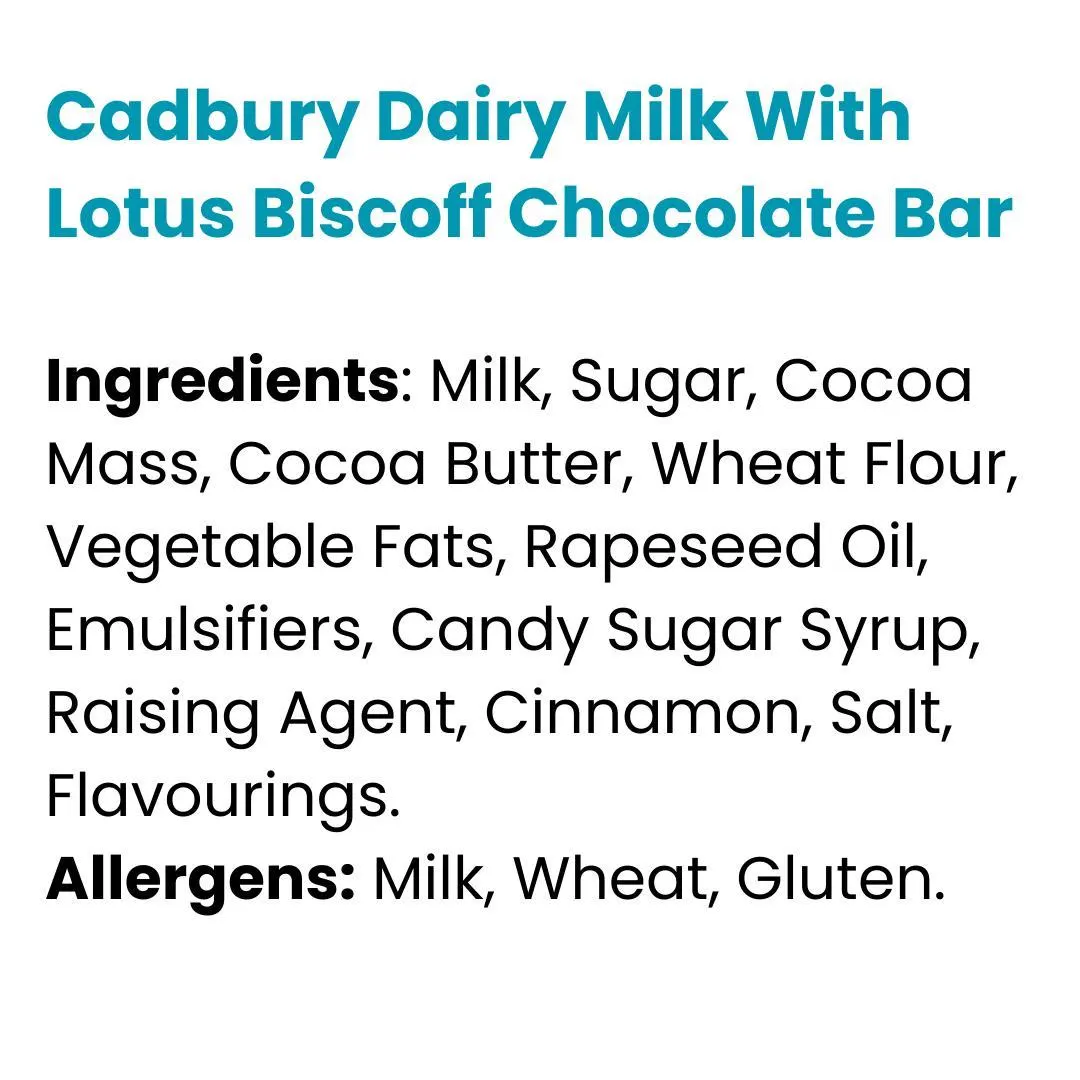 Cadbury Dairy Milk With Lotus Biscoff Chocolate Bar 95g - image 3