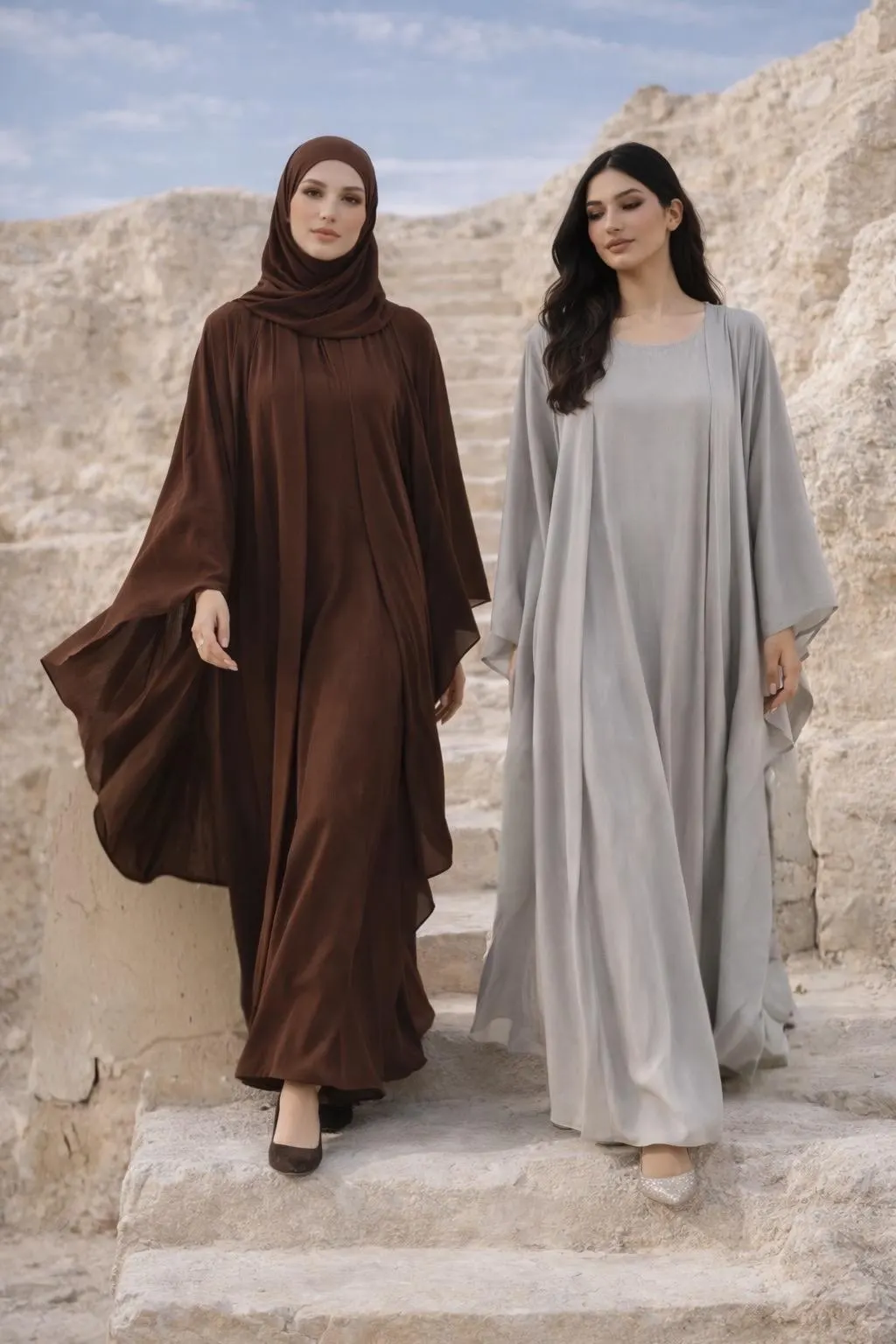 Luxe Brown Satin Abaya – Elegant Eid Party Dress | Wedding - image 3