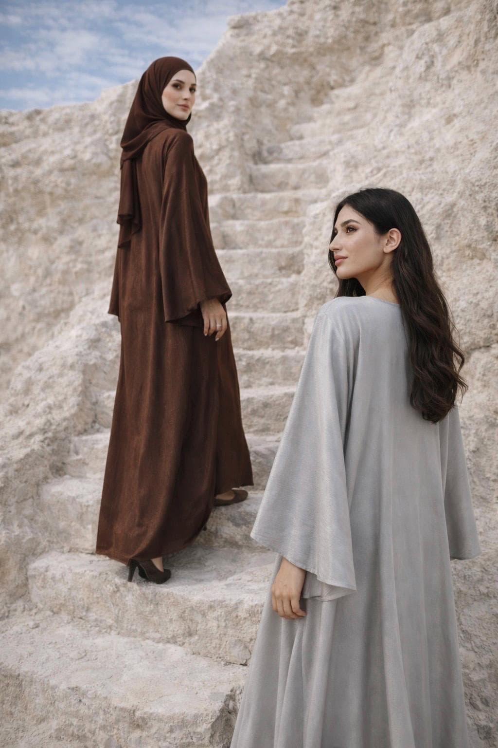 Luxe Brown Satin Abaya – Elegant Eid Party Dress | Wedding - image 4