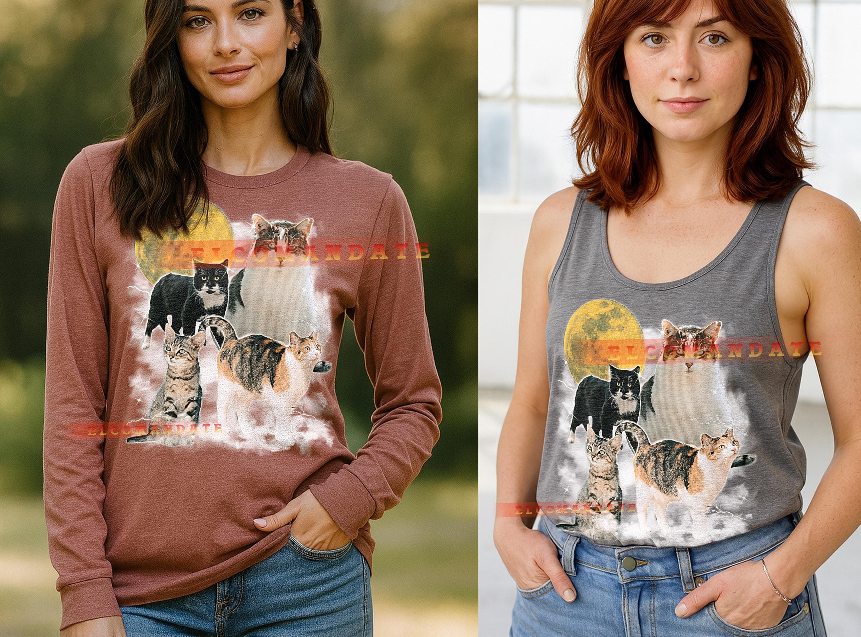 Cat T-Shirt, Vintage Animal Lovers Feline Pet Kitty Nature Graphic Tee, 90s Retro Throwback, Cat Sweater - image 5