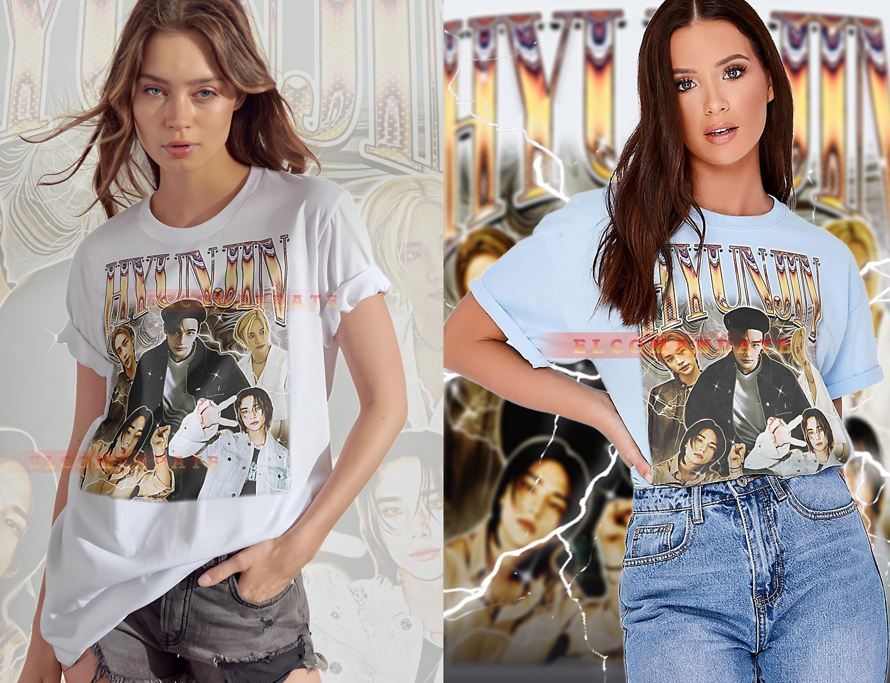 Hyunjin Bootleg Shirt, Hyunjin Longsleeve Tee, Hyunjin Retro Tee, Hyunjin Vintage Tee, Hyunjin 90s Tee Retro, Vintage, 90s, Tee, Kids - image 4