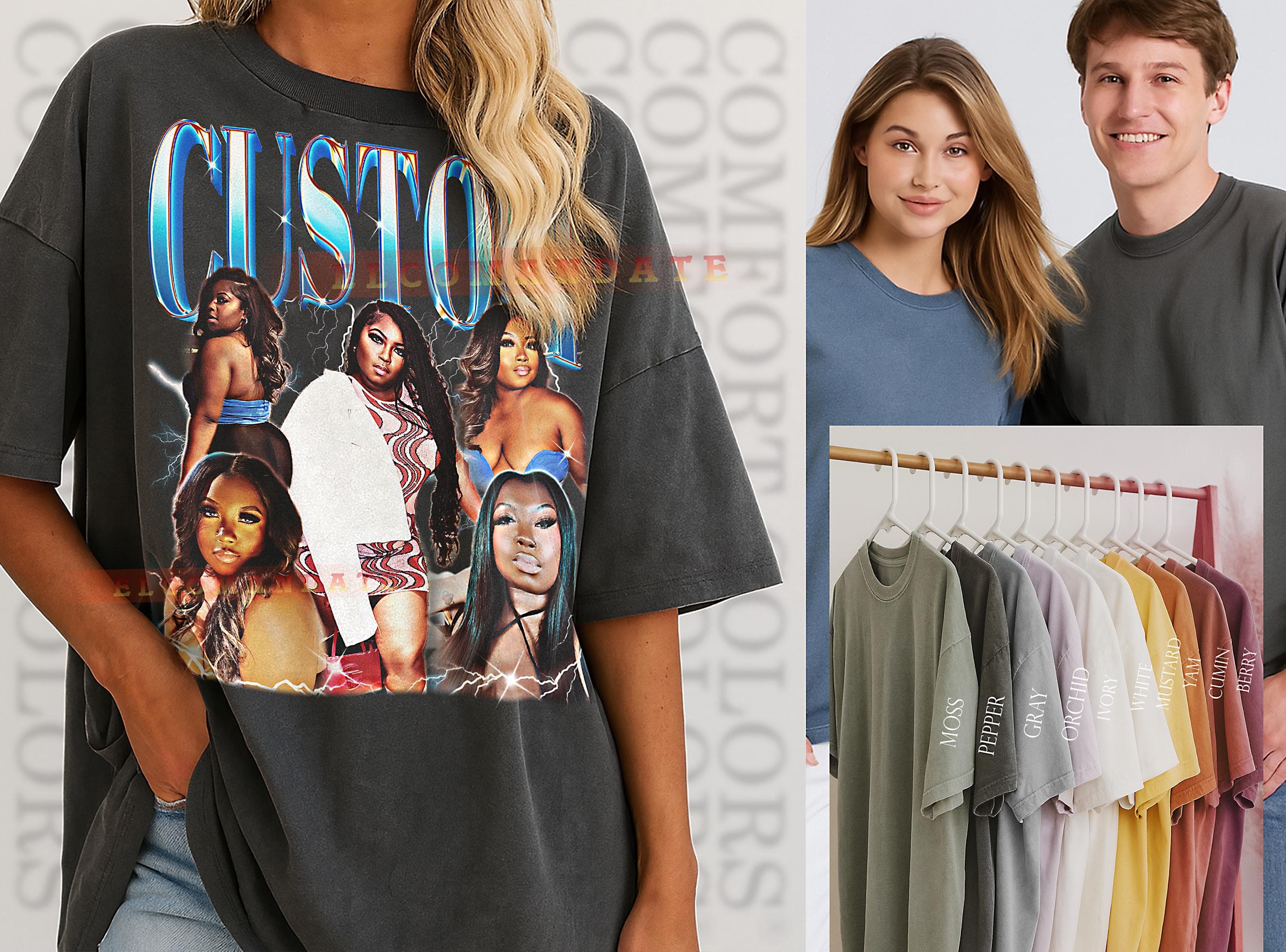 Custom Retro Style Shirt, Custom Personalized Shirt, Custom GF Shirt, Custom Unique Tee, Custom 90s Bootleg, Custom Vintage Gift - image 3