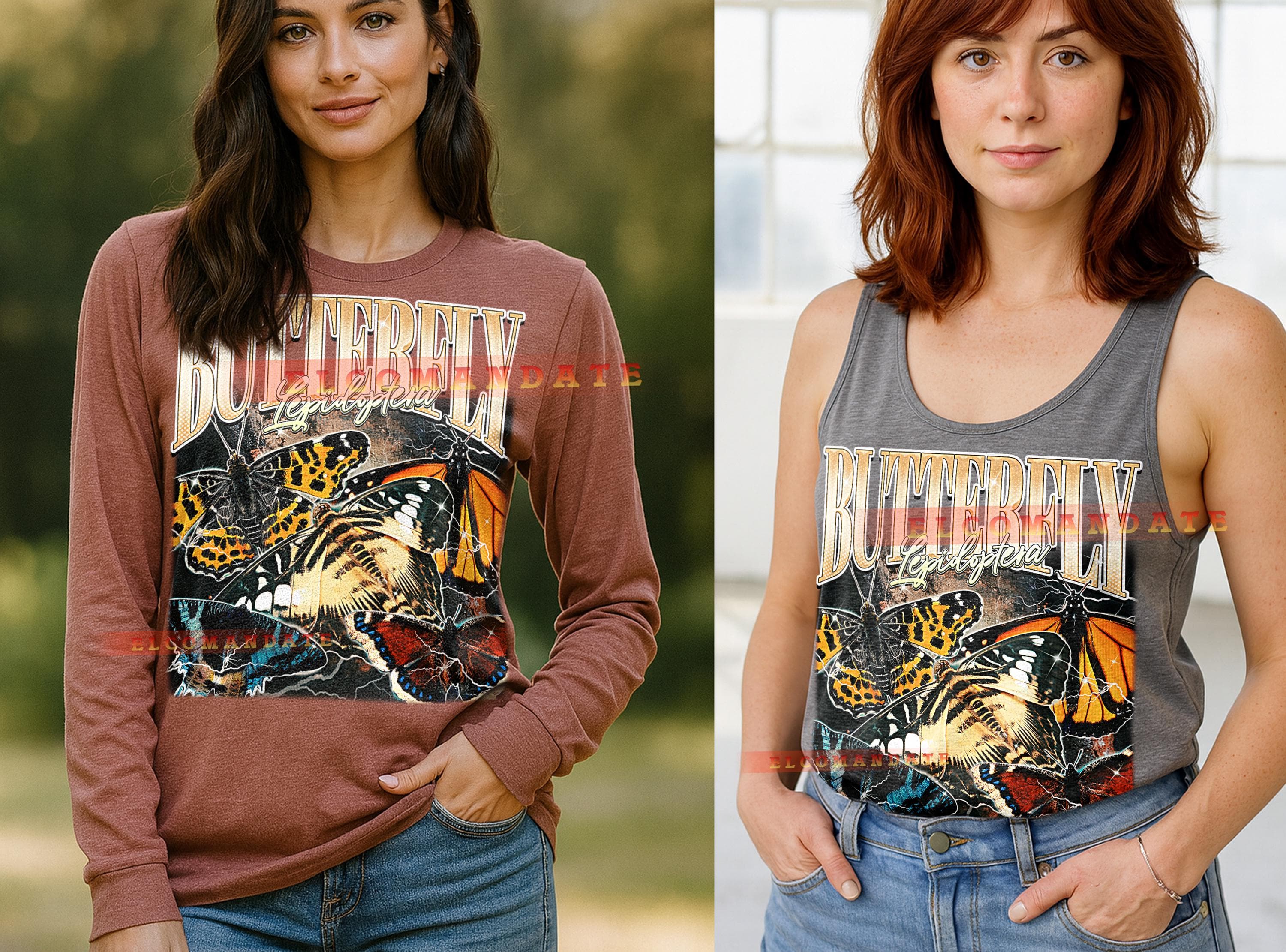 Butterfly Lepidoptera T-Shirt, Vintage Animal Lovers Garden Bug Nature Graphic Tee, 90s Retro Throwback, Butterfly Lepidoptera Sweater - image 5