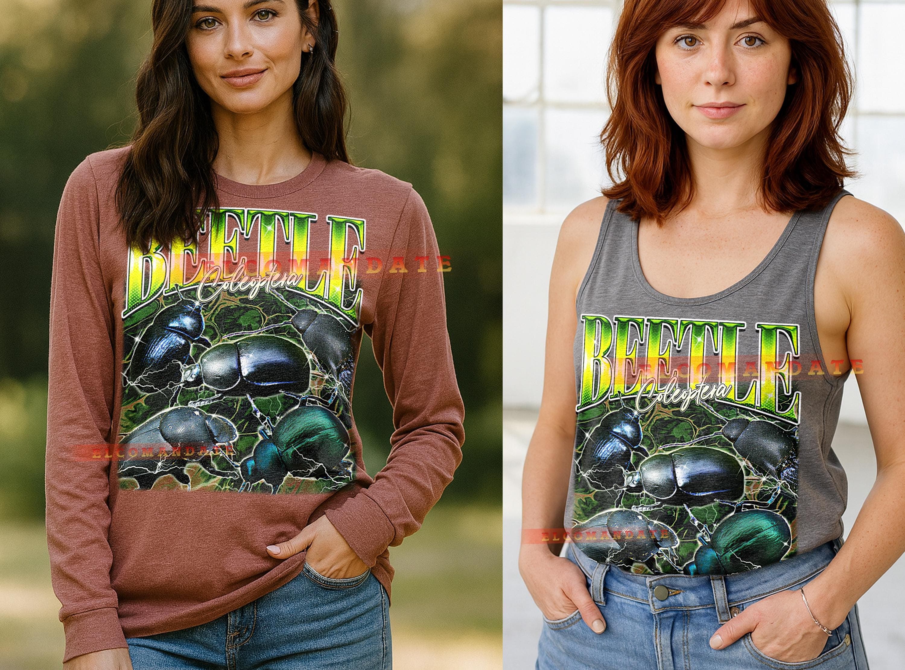 Beetle Coleoptera T-Shirt, Vintage Animal Lovers Insect Bug Nature Science Tee, 90s Retro Throwback, Beetle Coleoptera Sweater - image 5