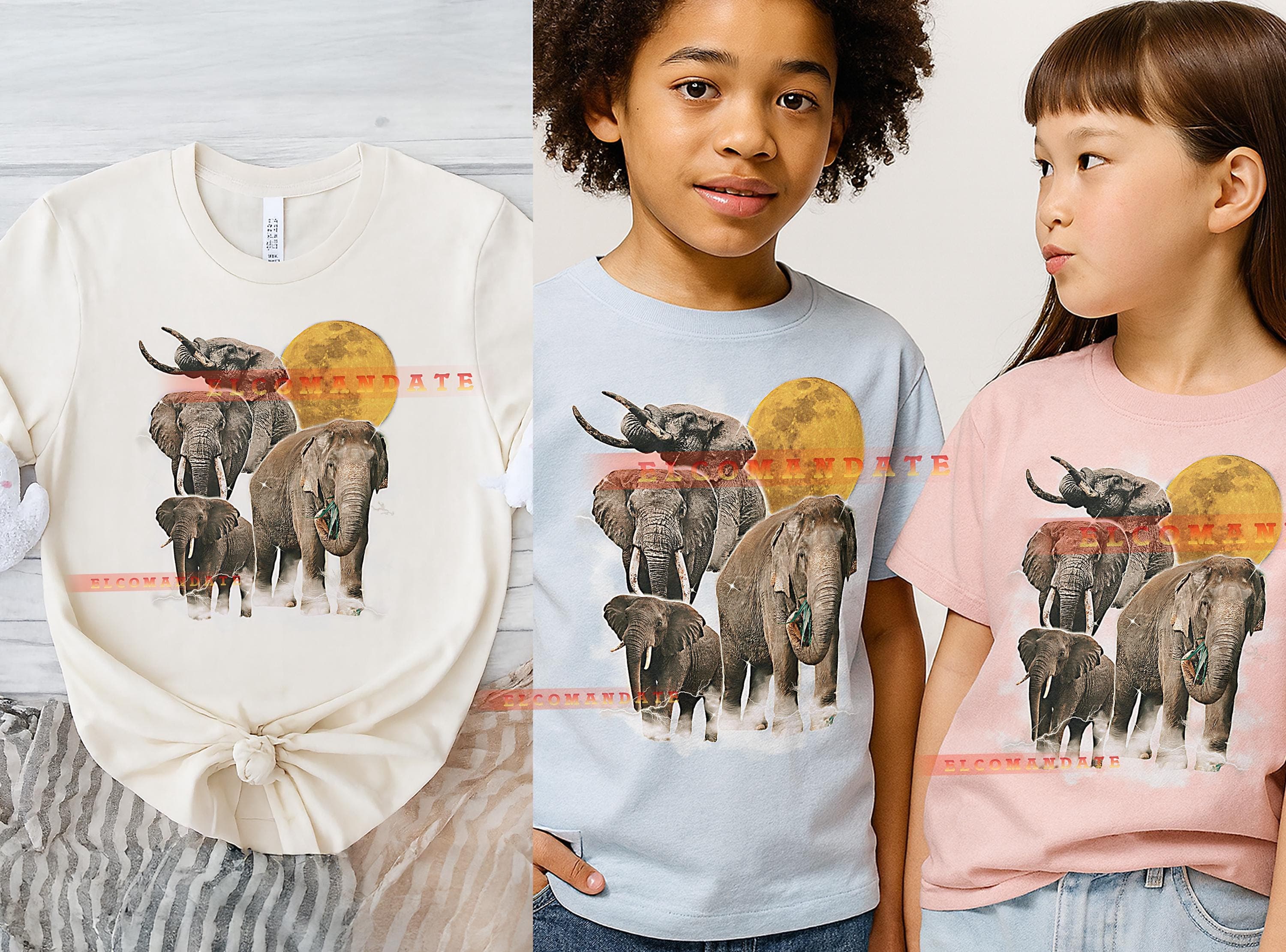 Elephant T-Shirt, Vintage Animal Lovers African Wildlife Nature Graphic Tee, 90s Retro Throwback, Elephant Sweater - image 4