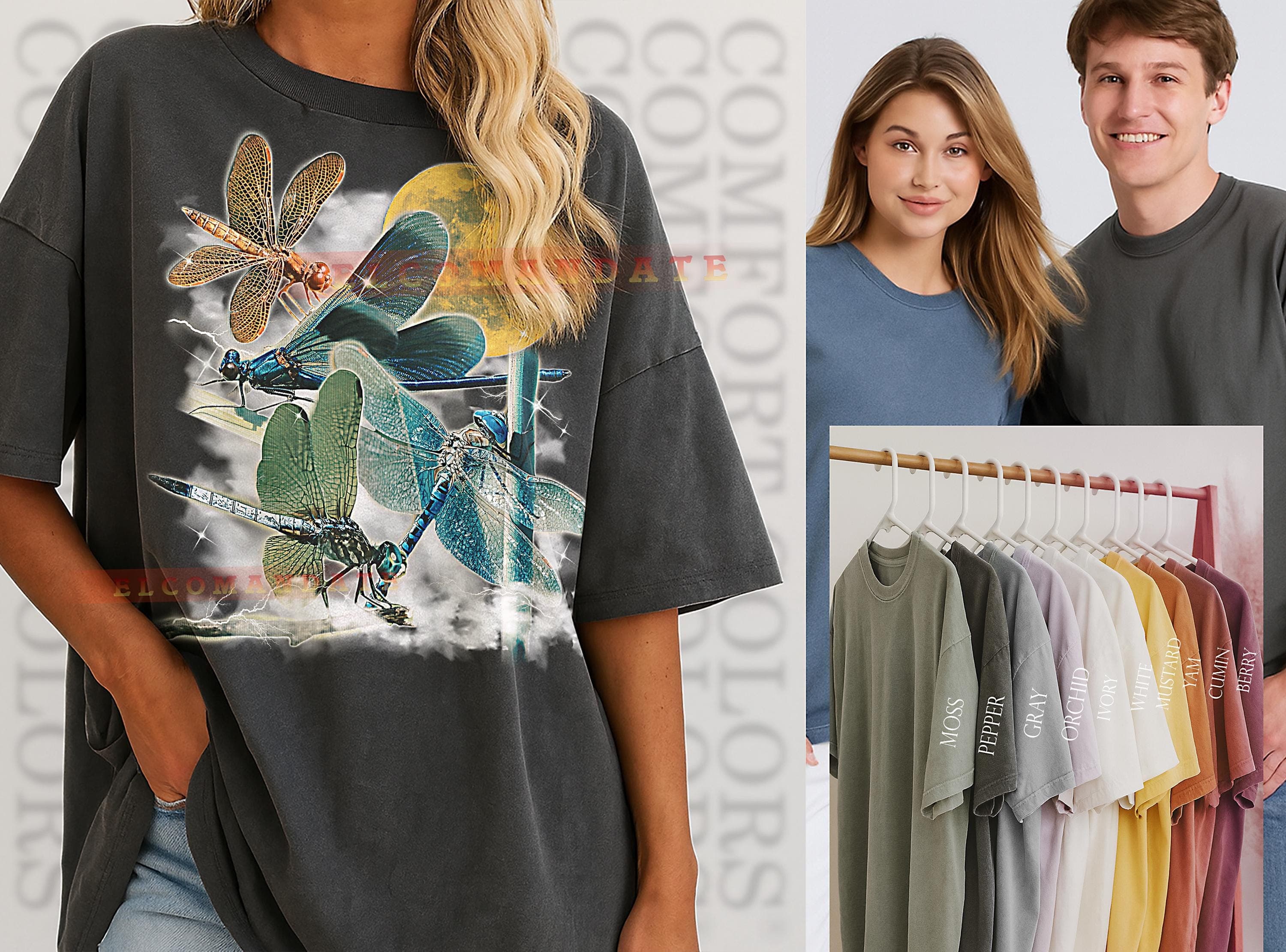 Dragonfly T-Shirt, Vintage Animal Lovers Winged Insect Nature Wildlife Tee, 90s Retro Throwback, Dragonfly Sweater - image 3