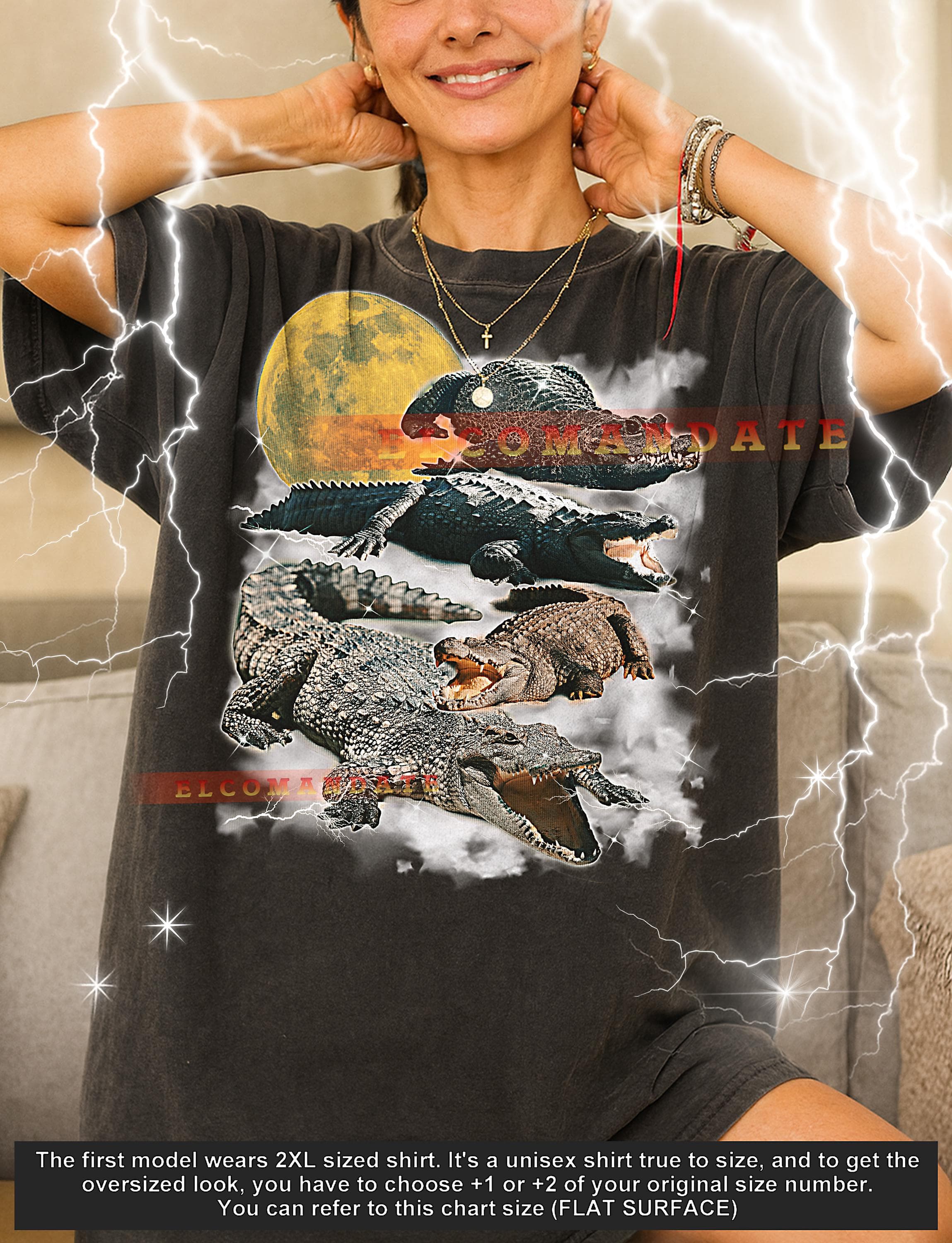 Crocodile T-Shirt, Vintage Animal Lovers Reptile Predator Wildlife Nature Tee, 90s Retro Throwback, Crocodile Sweater