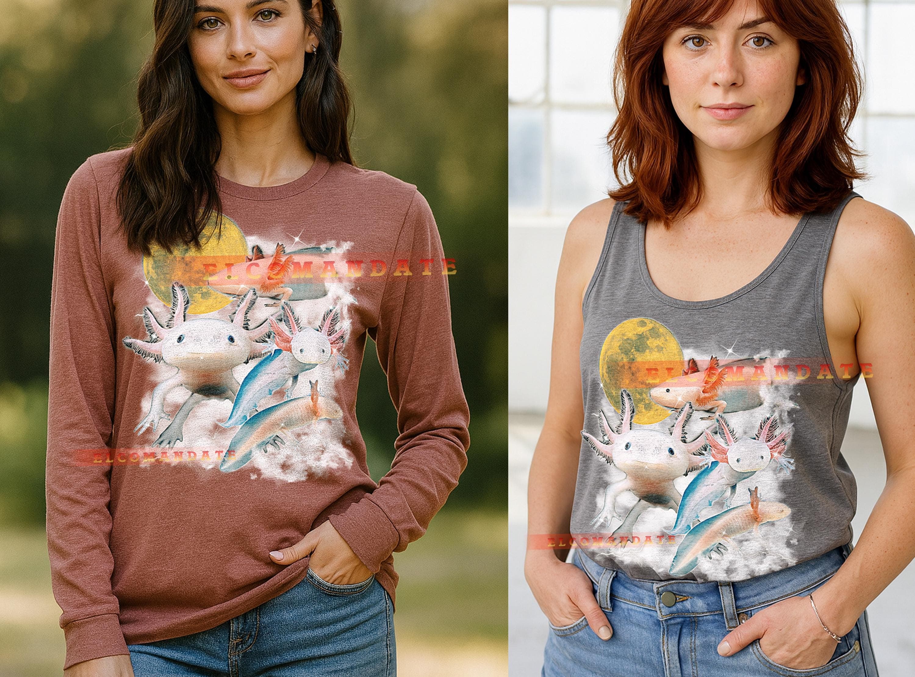 Axolotl T-Shirt, Vintage Animal Lovers Cute Amphibian Nature Wildlife Tee, 90s Retro Throwback, Axolotl Sweater - image 5