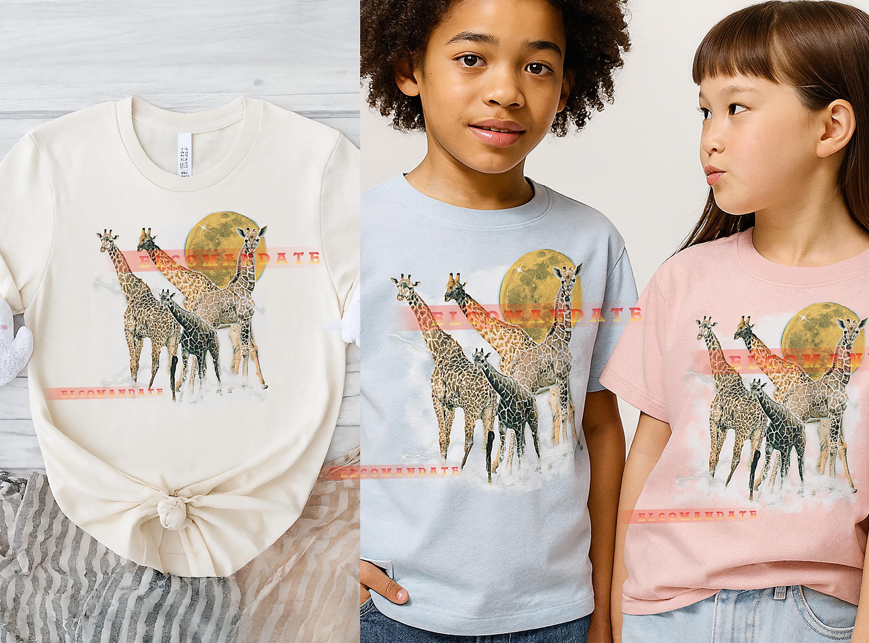Giraffe T-Shirt, Vintage Animal Lovers African Wildlife Nature Tall Animal Tee, 90s Retro Throwback, Giraffe Sweater - image 4