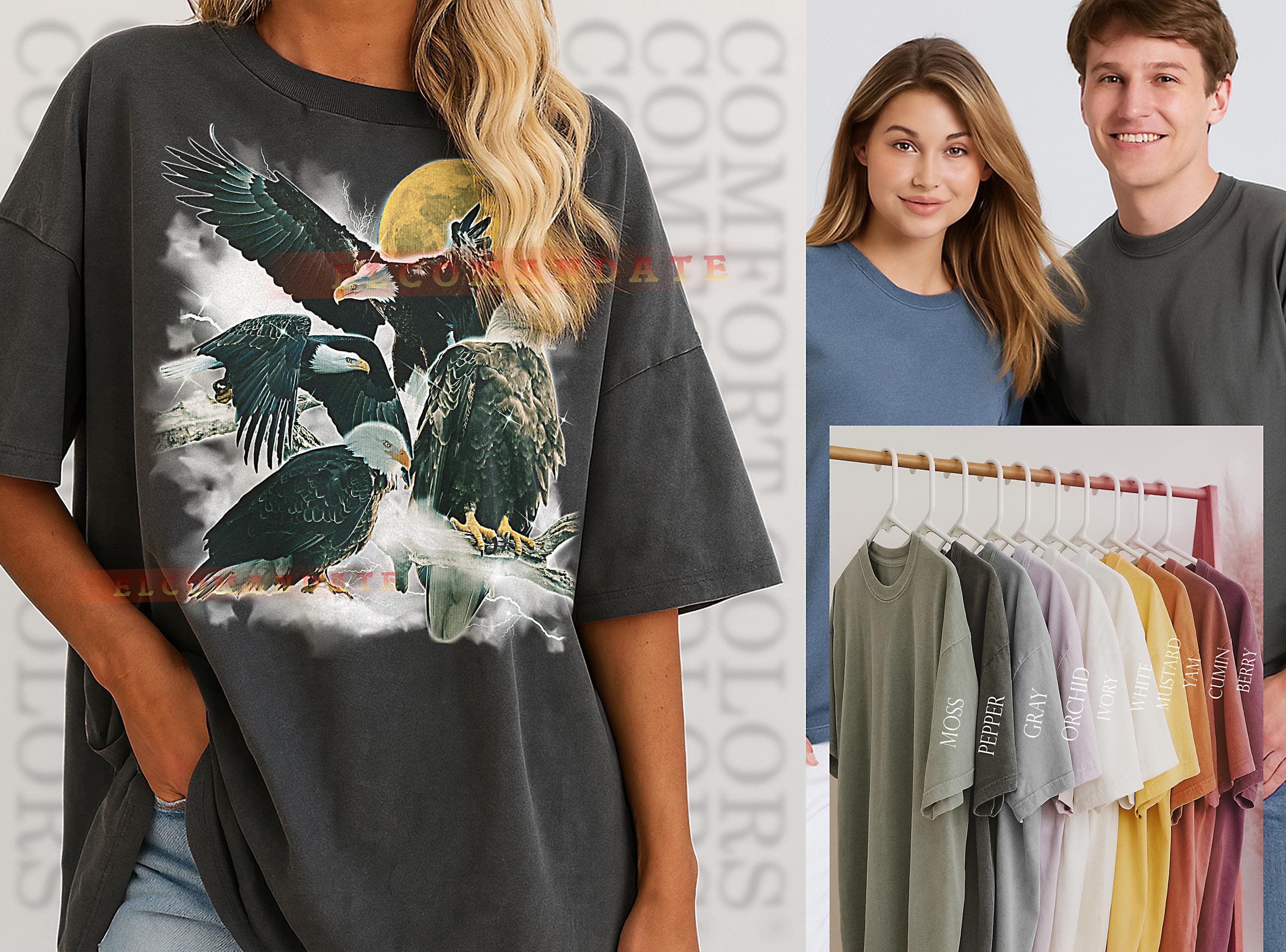 Eagle T-Shirt, Vintage Animal Lovers Bird Of Prey Nature Graphic Tee, 90s Retro Throwback, Eagle Sweater - image 3