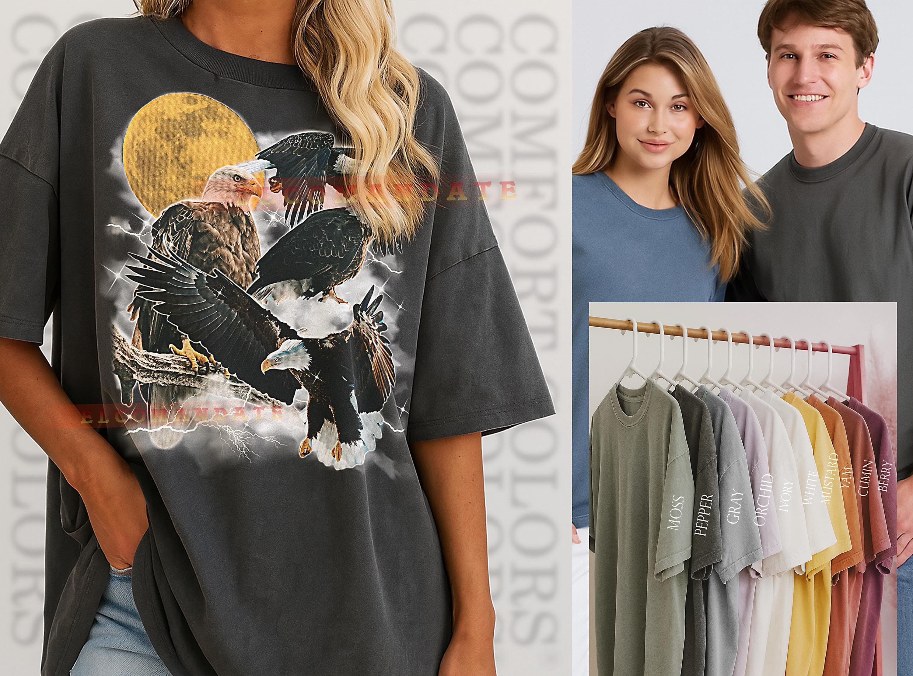 Eagle T-Shirt, Vintage Animal Lovers Raptor Bird Nature Wildlife Tee, 90s Retro Throwback, Eagle Sweater - image 3