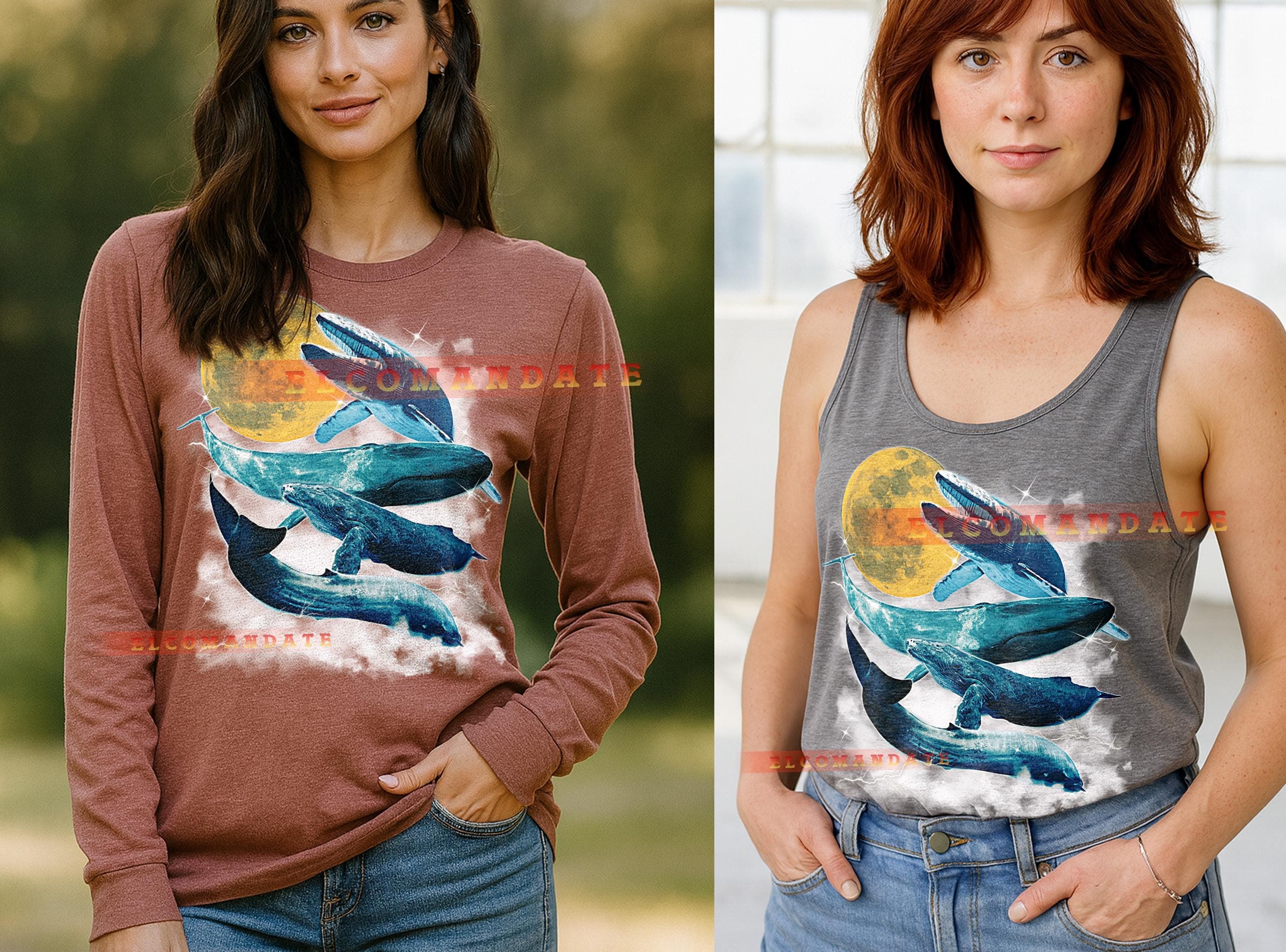 Blue Whale T-Shirt, Vintage Animal Lovers Ocean Giant Marine Wildlife Tee, 90s Retro Throwback, Blue Whale Sweater - image 5