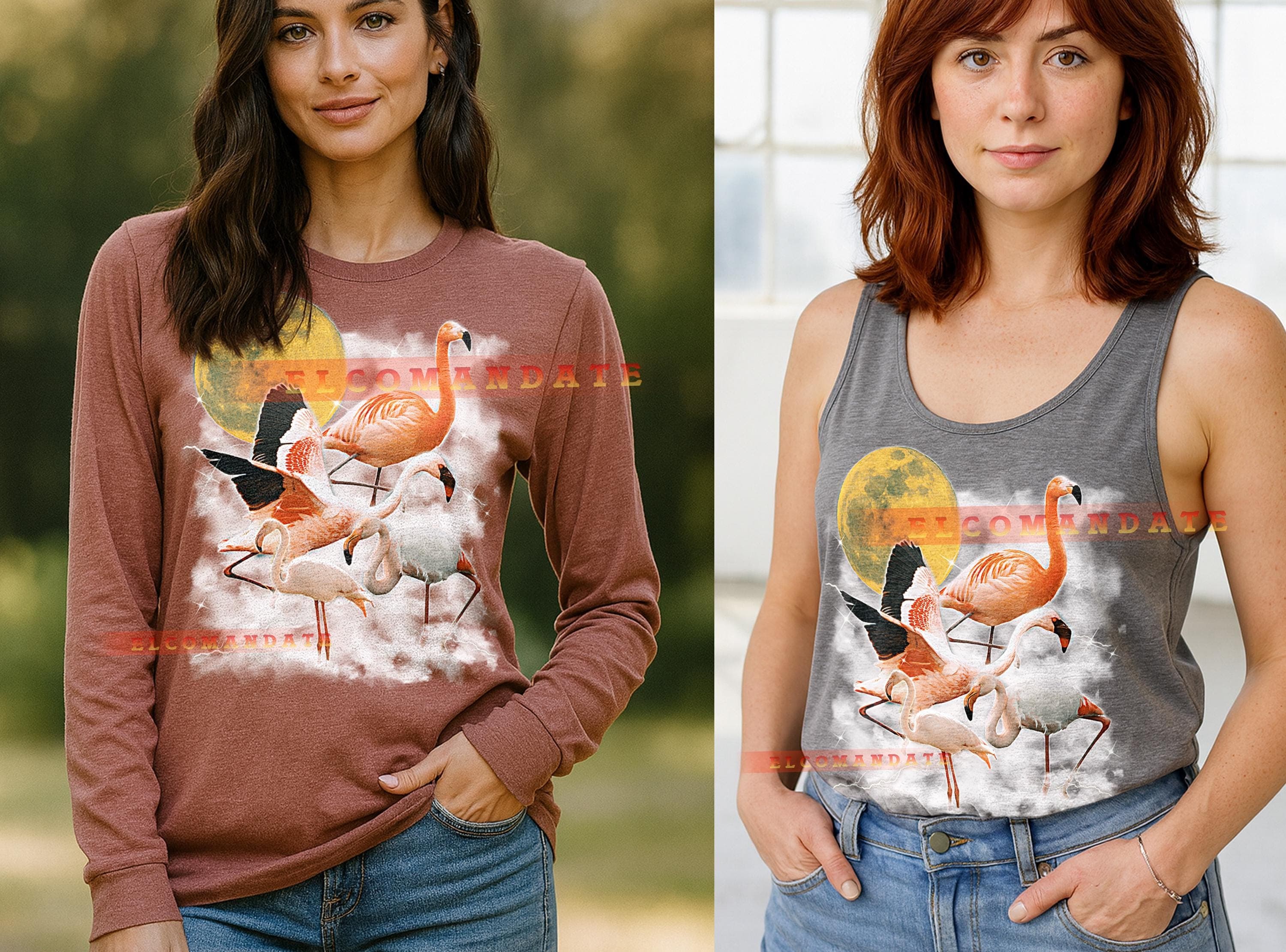 Flamingo T-Shirt, Vintage Animal Lovers Tropical Bird Nature Wildlife Tee, 90s Retro Throwback, Flamingo Sweater - image 5
