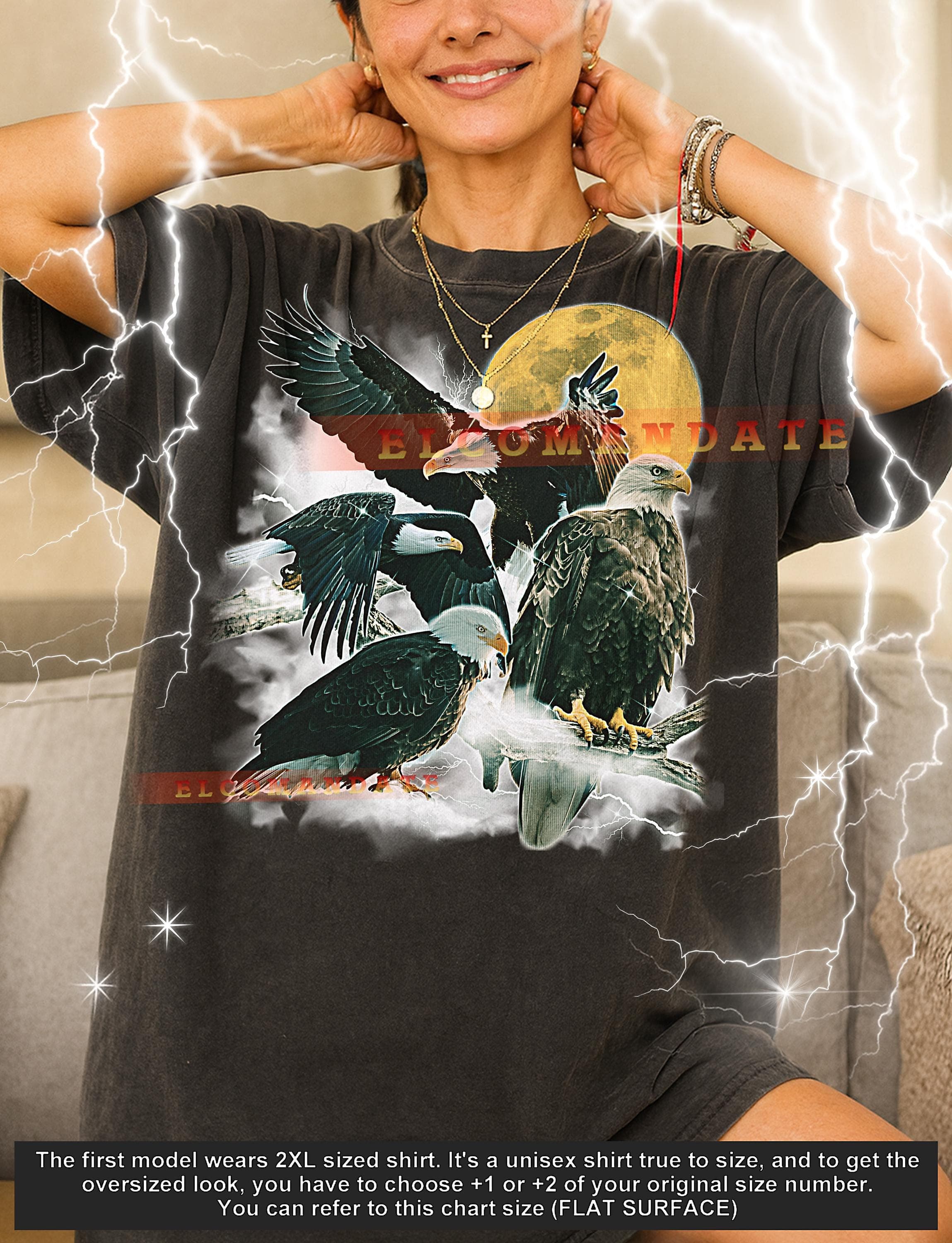 Eagle T-Shirt, Vintage Animal Lovers Bird Of Prey Nature Graphic Tee, 90s Retro Throwback, Eagle Sweater