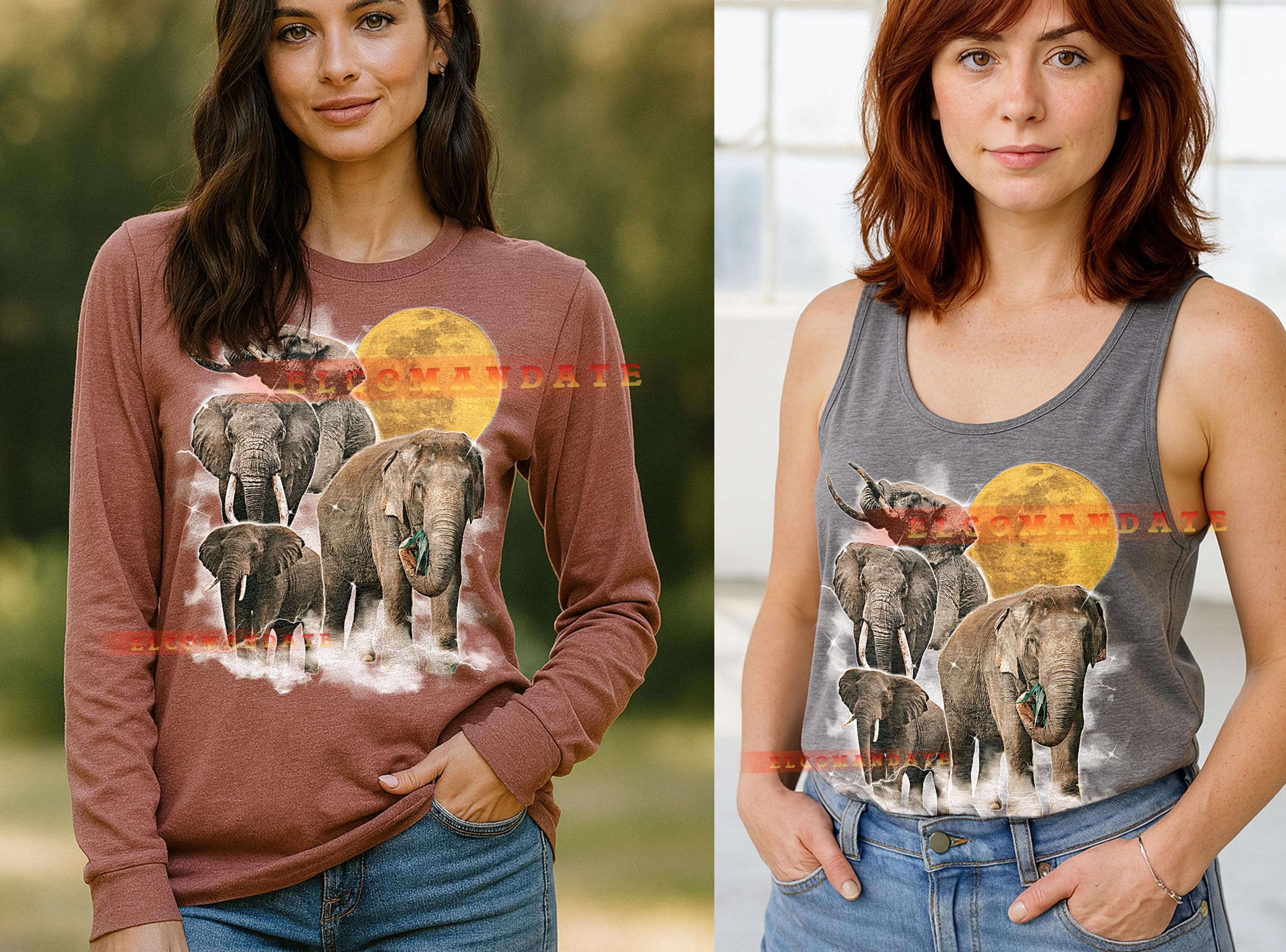 Elephant T-Shirt, Vintage Animal Lovers African Wildlife Nature Graphic Tee, 90s Retro Throwback, Elephant Sweater - image 5