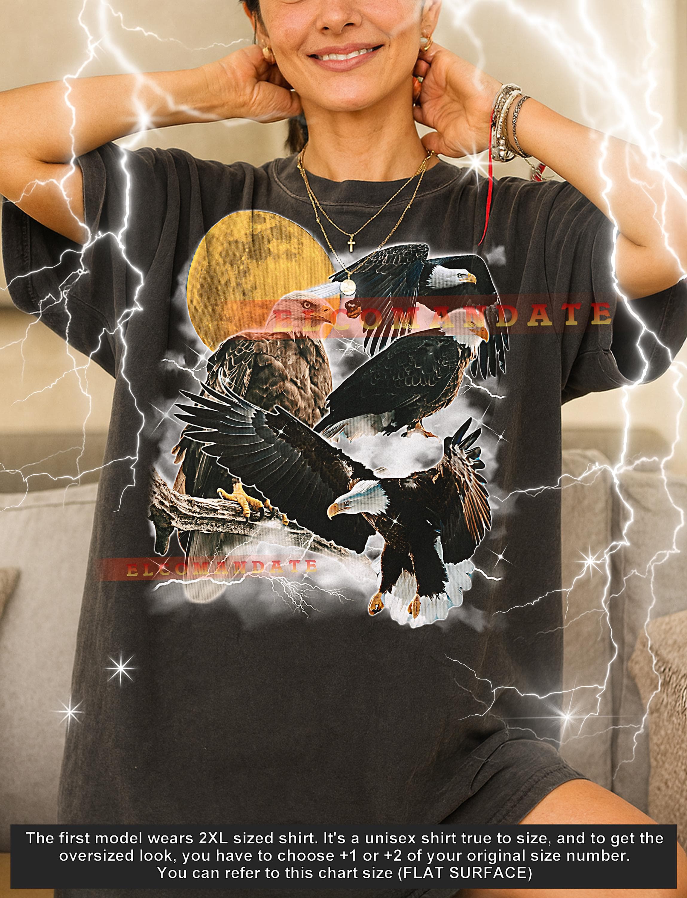 Eagle T-Shirt, Vintage Animal Lovers Raptor Bird Nature Wildlife Tee, 90s Retro Throwback, Eagle Sweater
