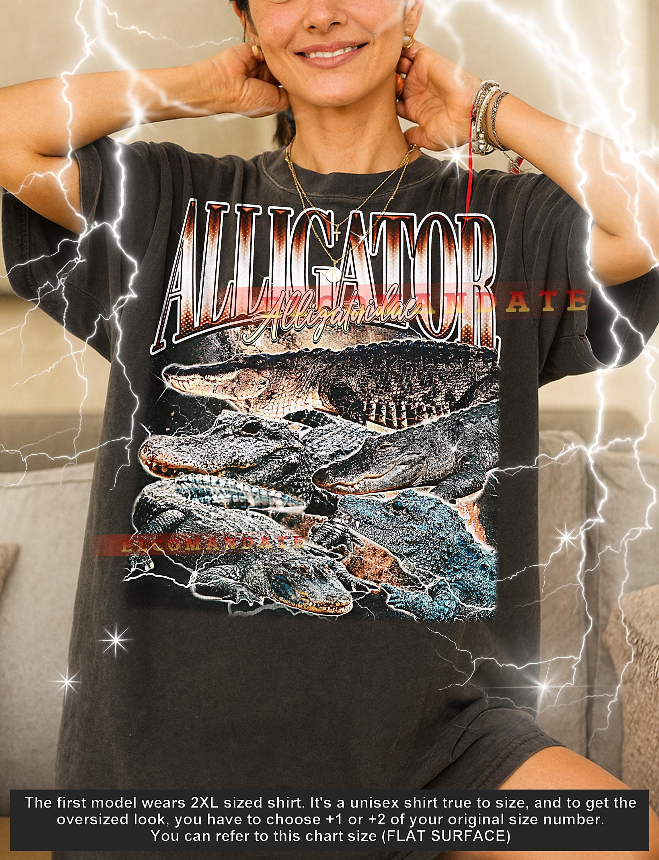 Aligator Aligatoridae T-Shirt, Vintage Animal Lovers Reptile Wildlife Nature Graphic Tee, 90s Retro Throwback, Aligator Aligatoridae Sweater